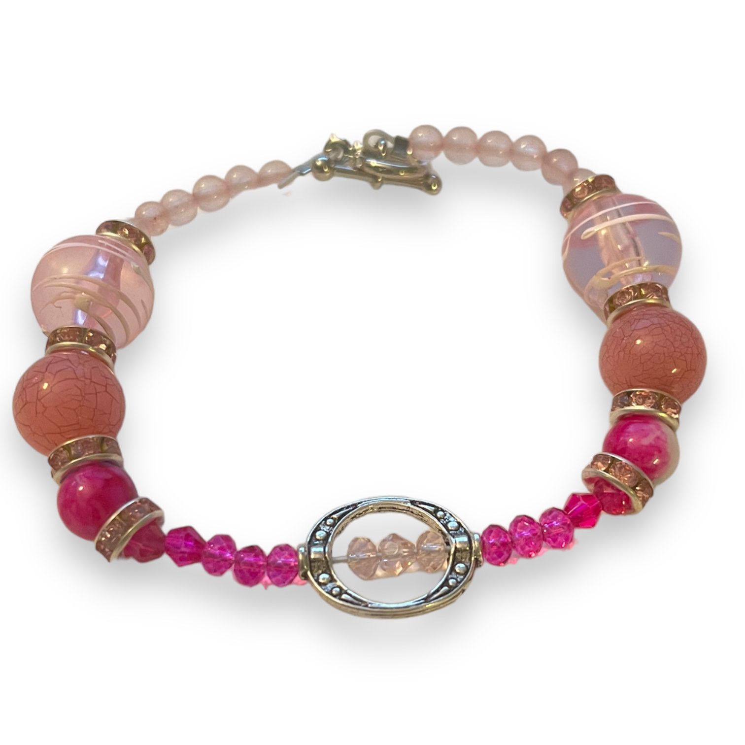 Other Handmade Pink Ornate Toggle Bead Bracelet NEW Size ONE SIZE - 2 Thumbnail
