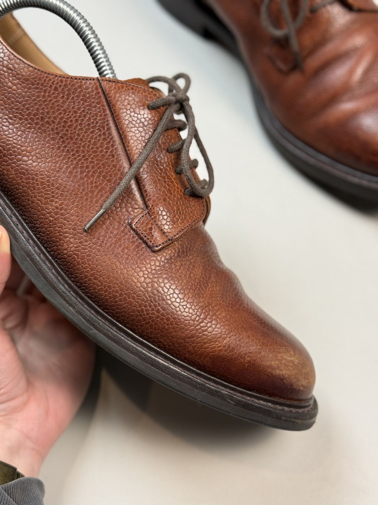 Other Joseph Cheaney Deal Mahogany Grain Leather Derby Shoes Size US 11 / EU 44 - 6 Thumbnail