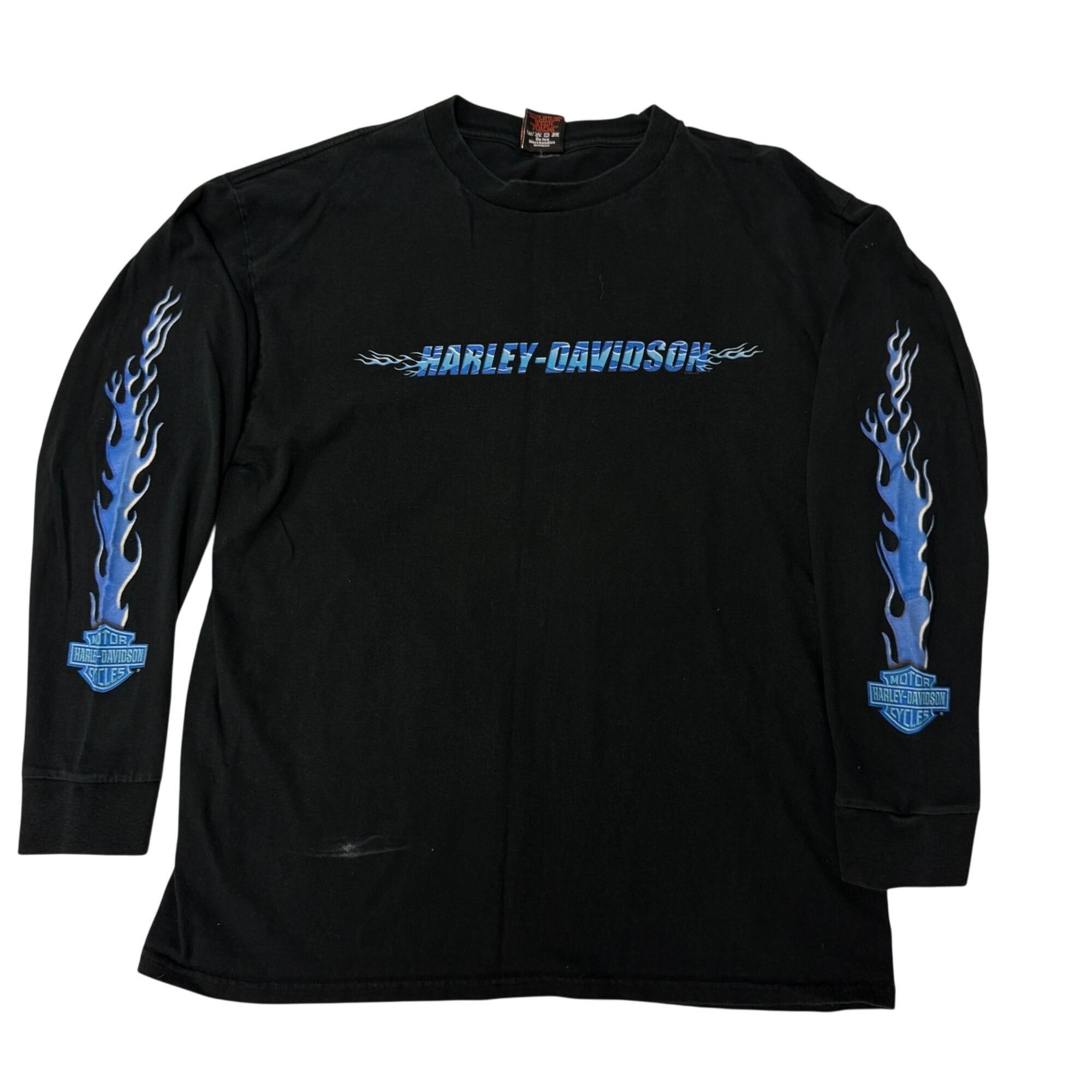 Harley Davidson Y2K Harley Davidson Blue FLAME Motorcycle LIGHTHOUSE Biker Size US XL / EU 56 / 4 - 2 Thumbnail