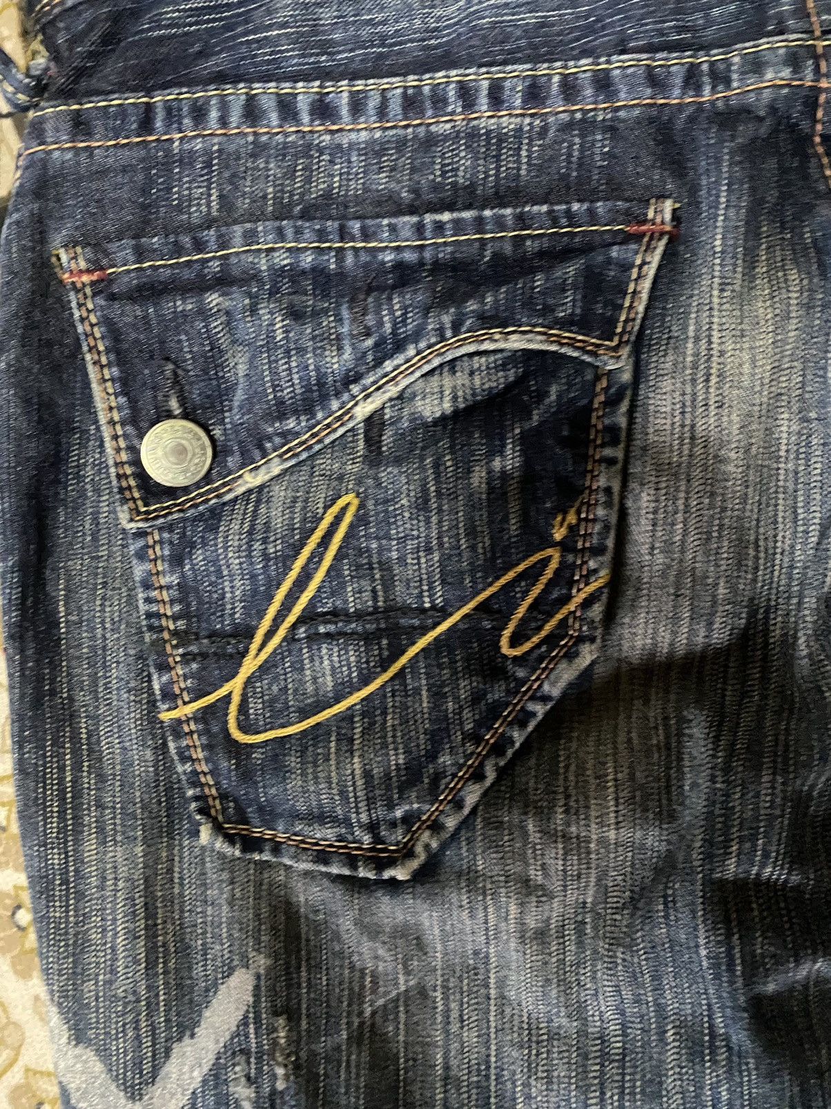 If Six Was Nine Japanese Brand Liberto Xxx Flare Distressed Denim Size US 33 - 4 Thumbnail