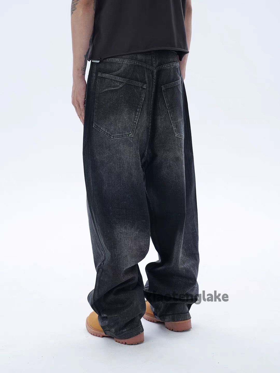 Japanese Brand × Jean Opium Cargo Flared Stack Jeans, Wide Leg