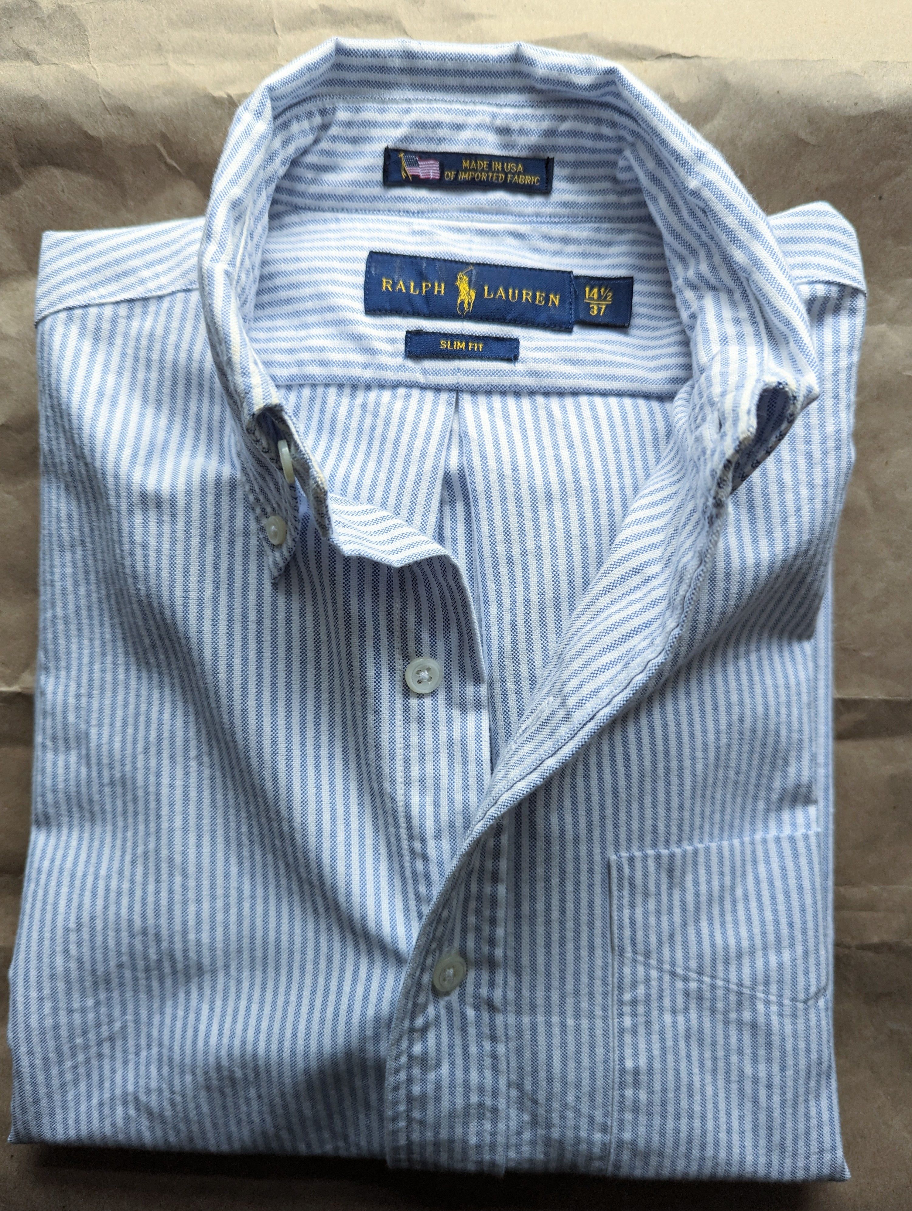 Ralph Lauren Made in USA Rare! Blue University Stripe Oxford Shirt Size US S / EU 44-46 / 1 - 3 Thumbnail