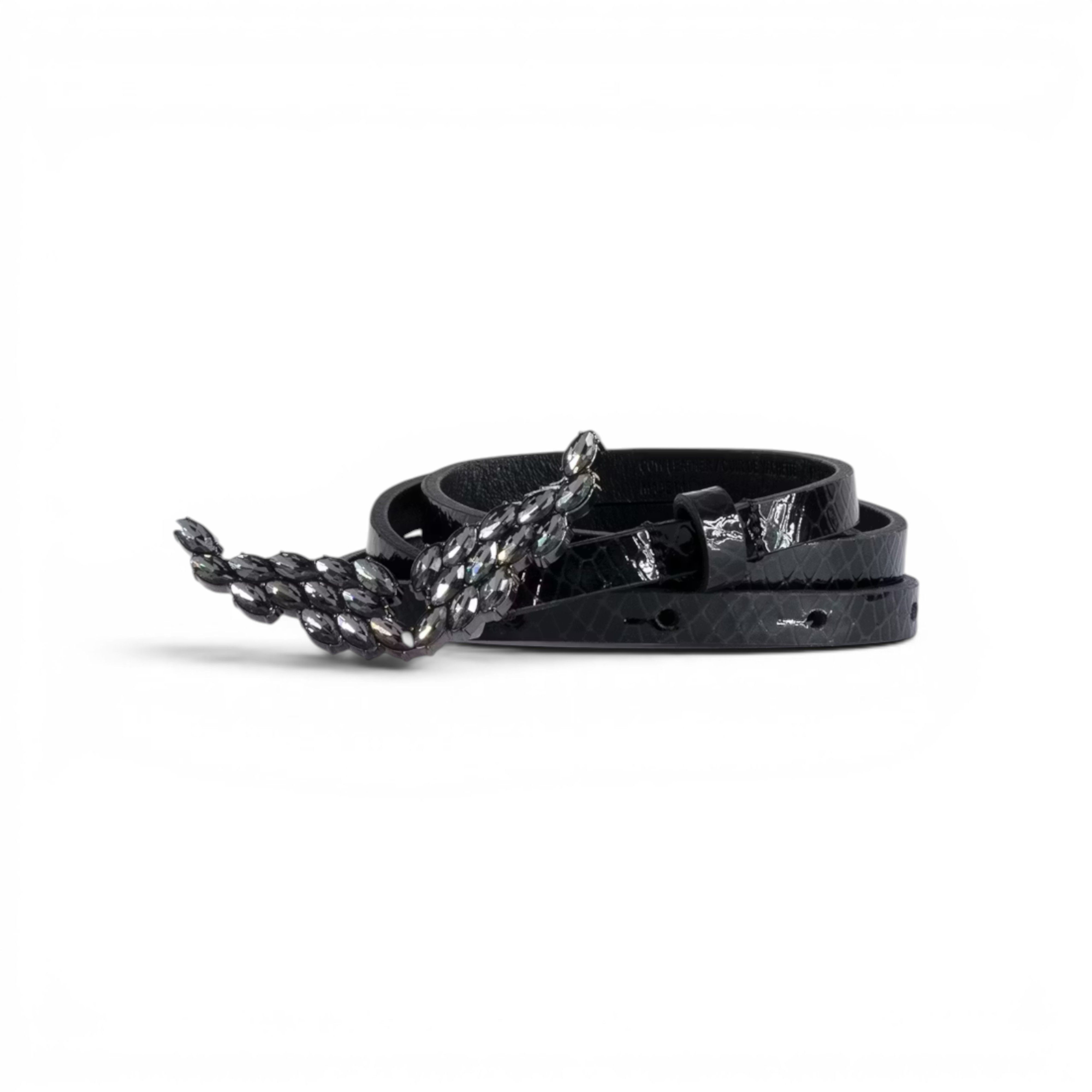 Zadig & Voltaire ZADIG & VOLTAIRE CRYSTAL LOGO LEATHER BELT Size ONE SIZE - 1 Thumbnail