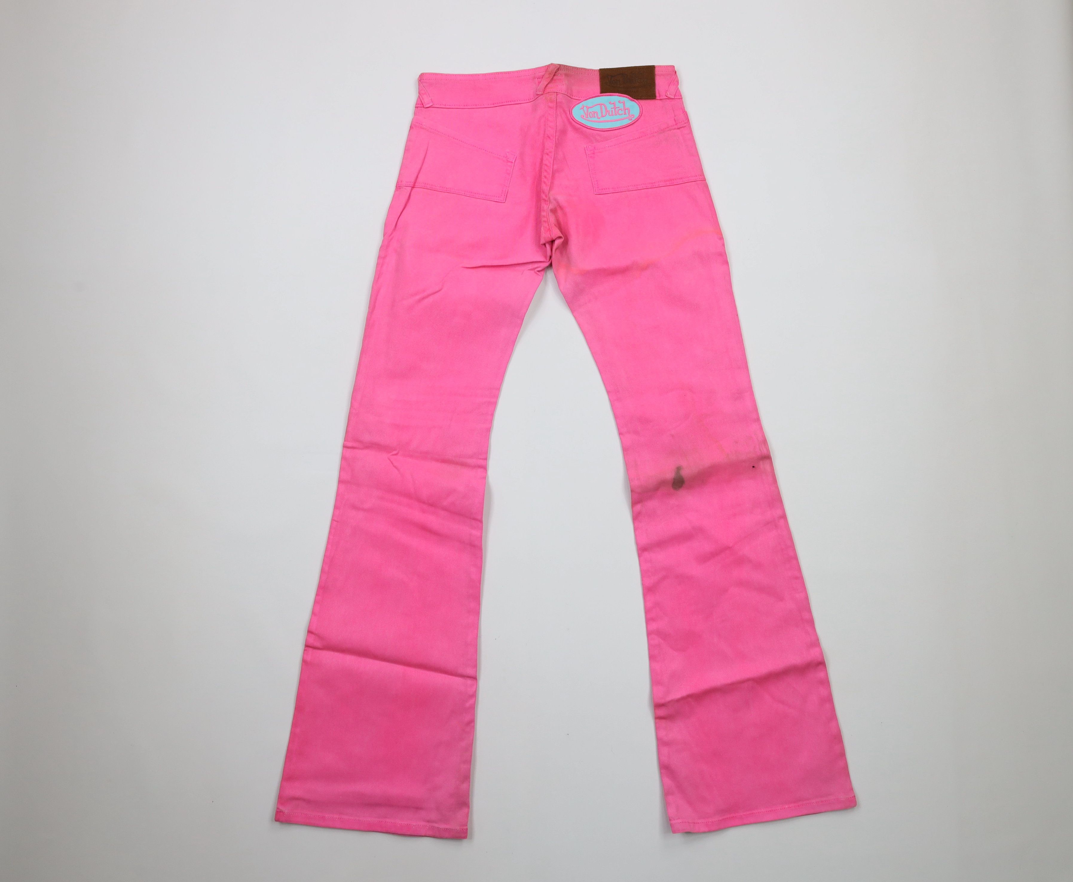 Vintage × Von Dutch Vintage Y2K Von Dutch Wide Leg Flared Stretch Jeans Pink USA Size 27" / US 4 / IT 40 - 13 Thumbnail