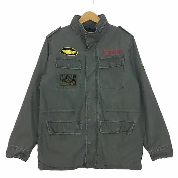 Airwalk AIRWALK Military Zip Up Button Jacket Parka Trench Coat Size US L / EU 52-54 / 3 - 1 Thumbnail