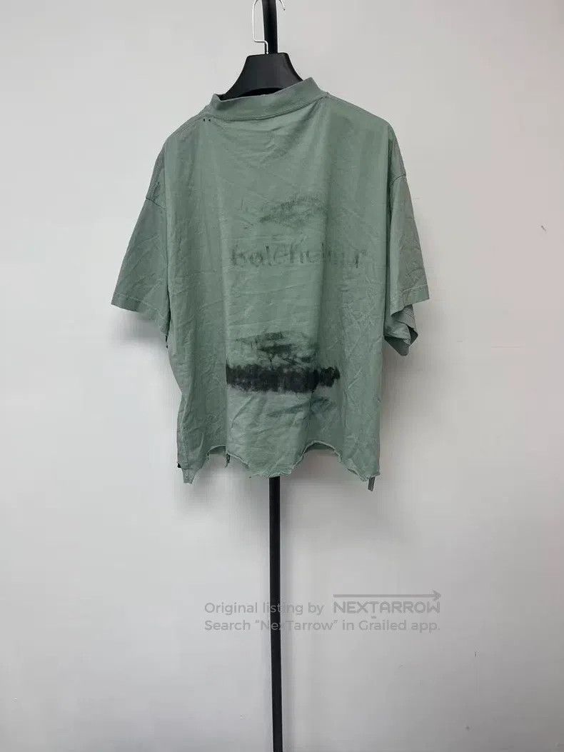 Balenciaga Balenciaga Cotton Printed Round Neck Frayed T-Shirt, Women Size M / US 6-8 / IT 42-44 - 2 Thumbnail