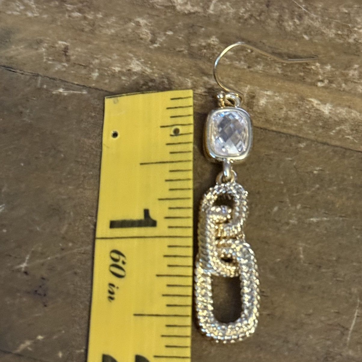 Other Gold tone textured chain link dangle earrings Size ONE SIZE - 4 Thumbnail