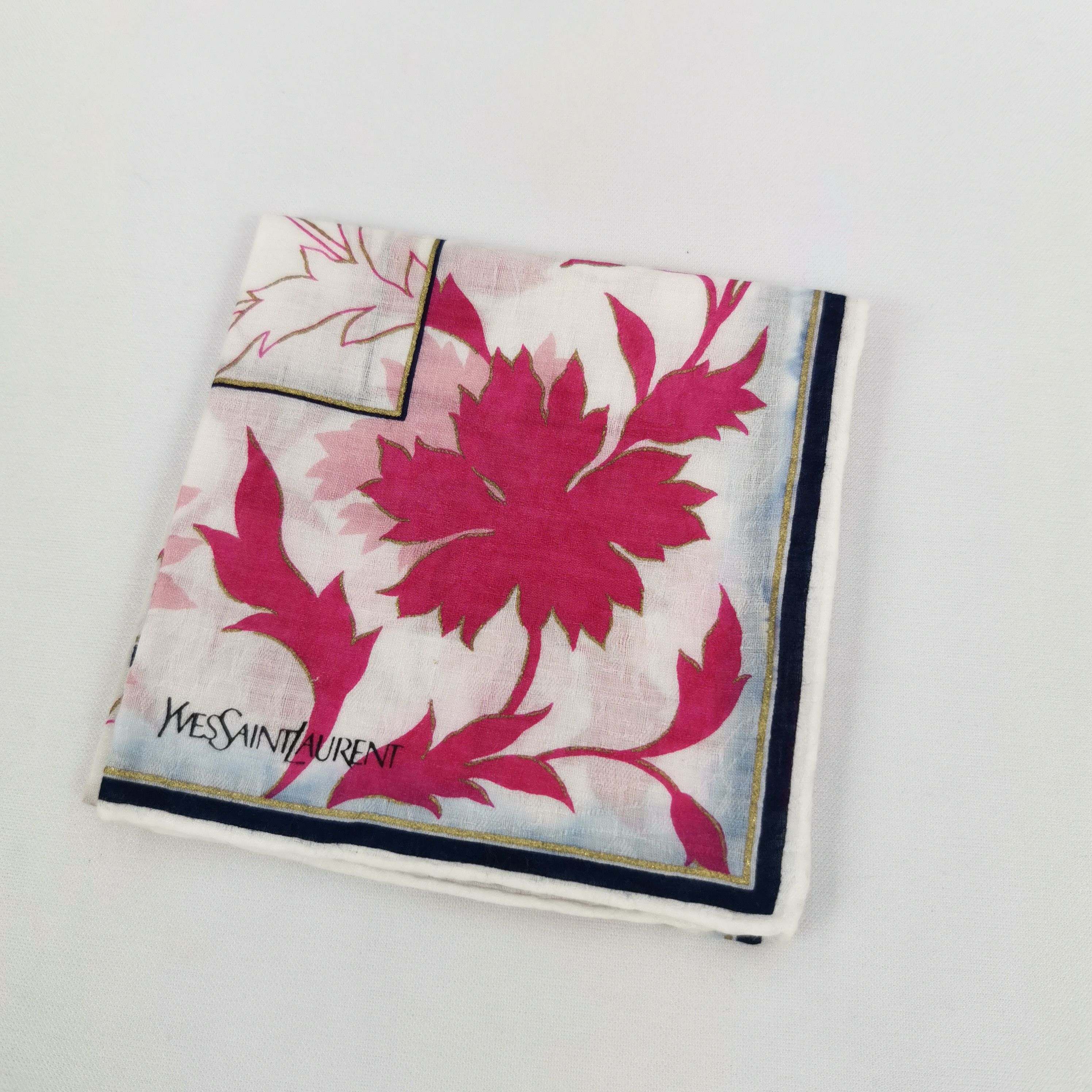Japanese Brand Vintage Yves Saint Laurent Handkerchief YSL Neckerchief Size ONE SIZE - 4 Thumbnail