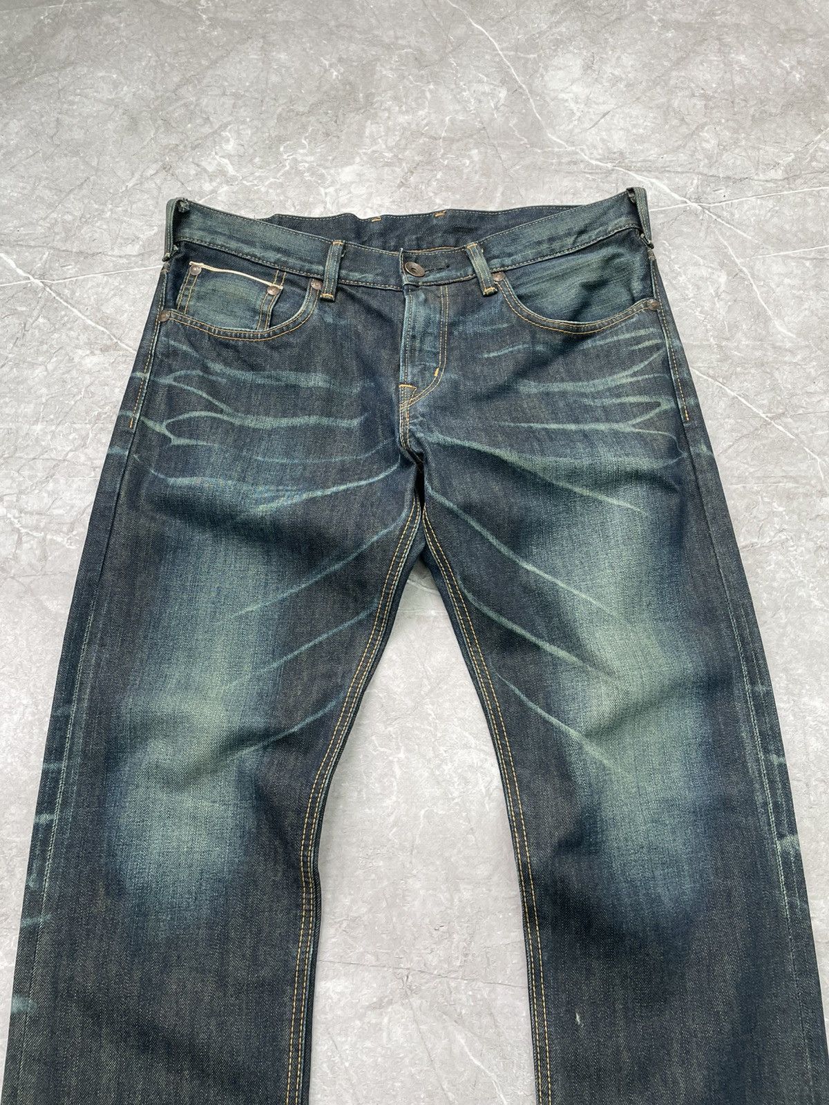 Edwin × Japanese Brand Vintage Edwin SK 505 SE Japan Flare selvage Jeans Size US 33 - 3 Thumbnail