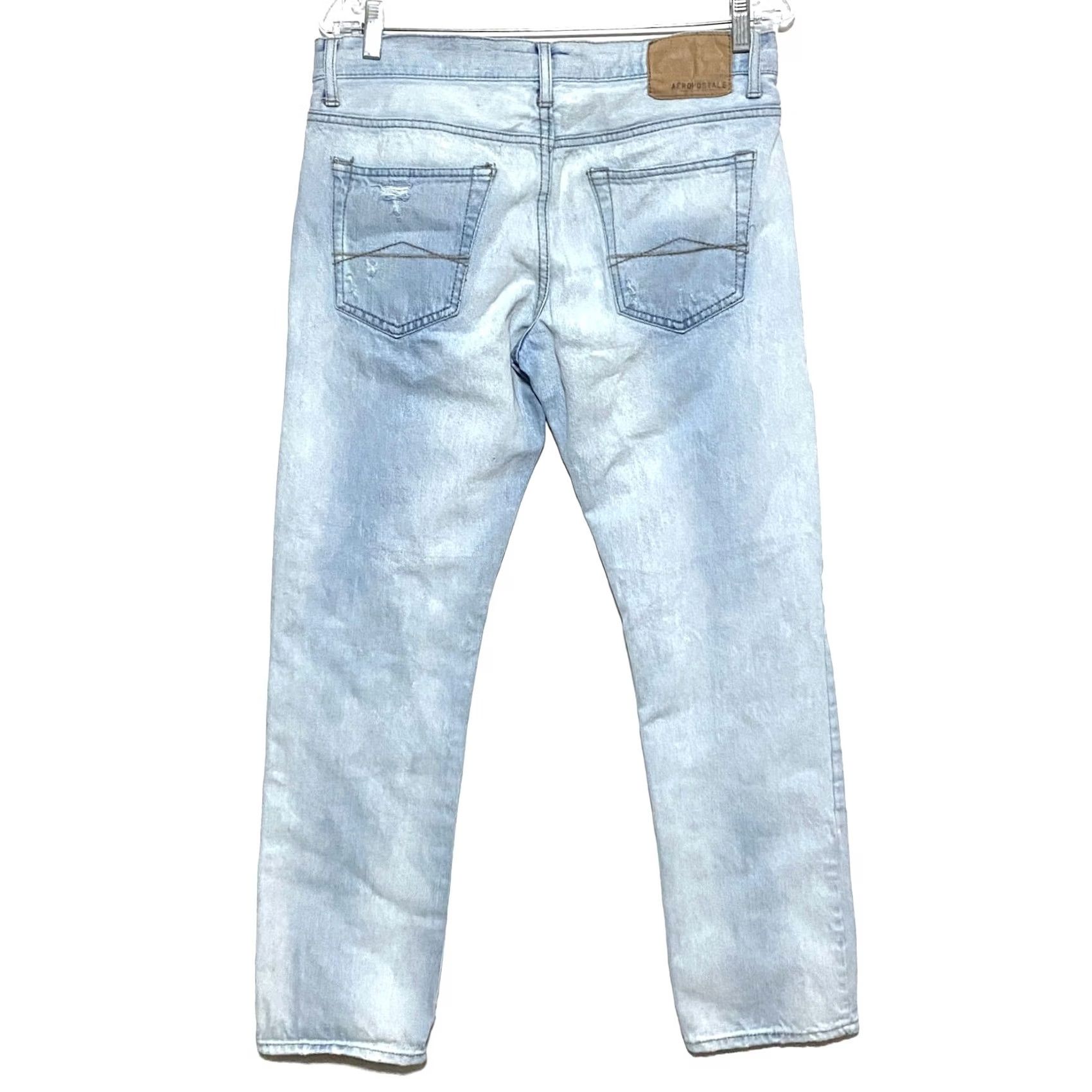 Aeropostale Aeropostale Jeans Slim Straight Leg Light Wash Distressed Mid Rise Mens 30x30 Size US 30 / EU 46 - 6 Thumbnail