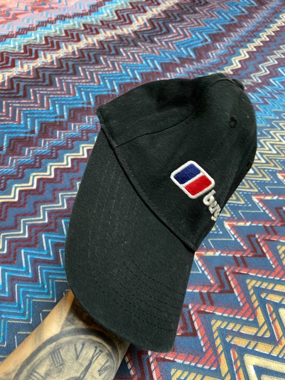Berghaus Hats Berghaus Vintage big logo streetwear Cap black Y2K Size ONE SIZE - 5 Thumbnail