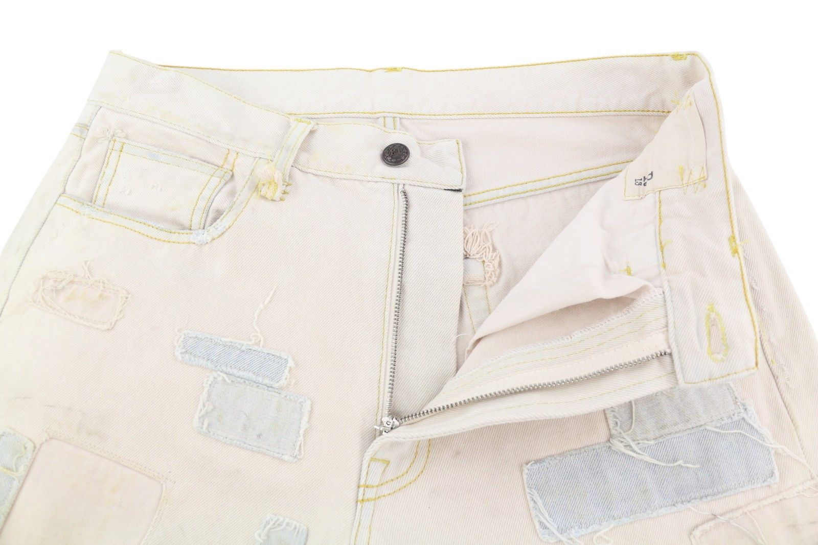 R13 BOYFRIEND 27 Pale Pink Ripped Patches Cropped Jeans 86201 Size 27" / US 4 / IT 40 - 4 Thumbnail