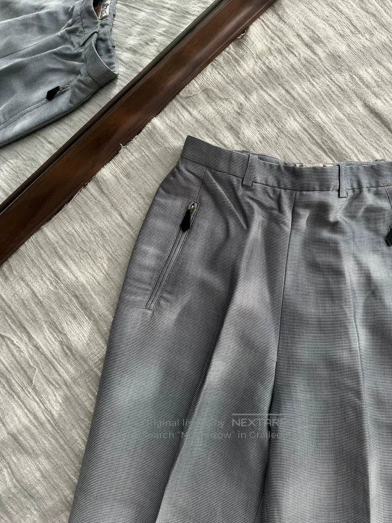 Hermes Hermes Silk Narrow Suit Pants, Silver Size 27" / US 4 / IT 40 - 6 Thumbnail