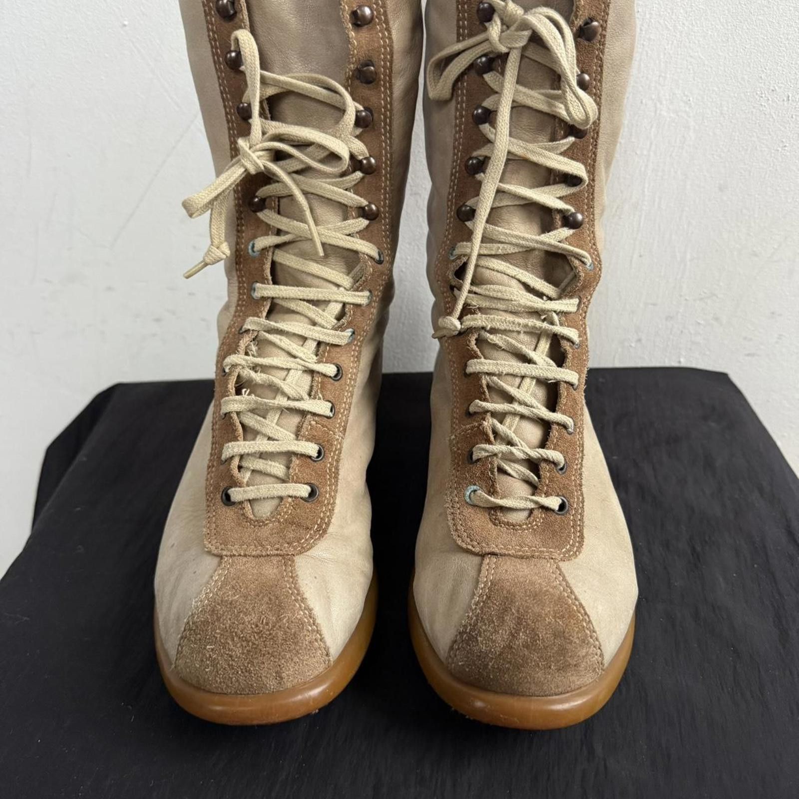Vintage Camper Pelotas Cream Leather Lace Up Boots in Beige, Women's (Size 4) — image 4 of 6