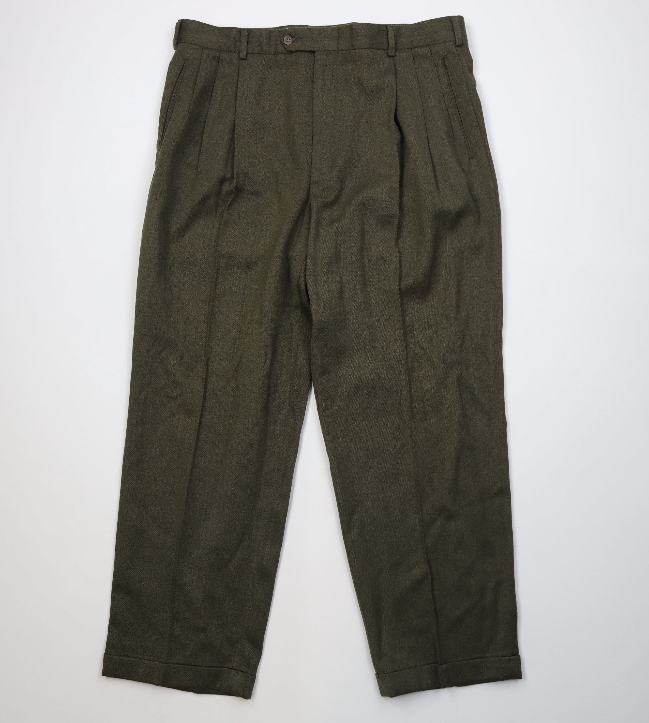 Vintage Vintage 90s Streetwear Wool Knit Wide Leg Chino Pants Size US 38 / EU 54 - 1 Thumbnail