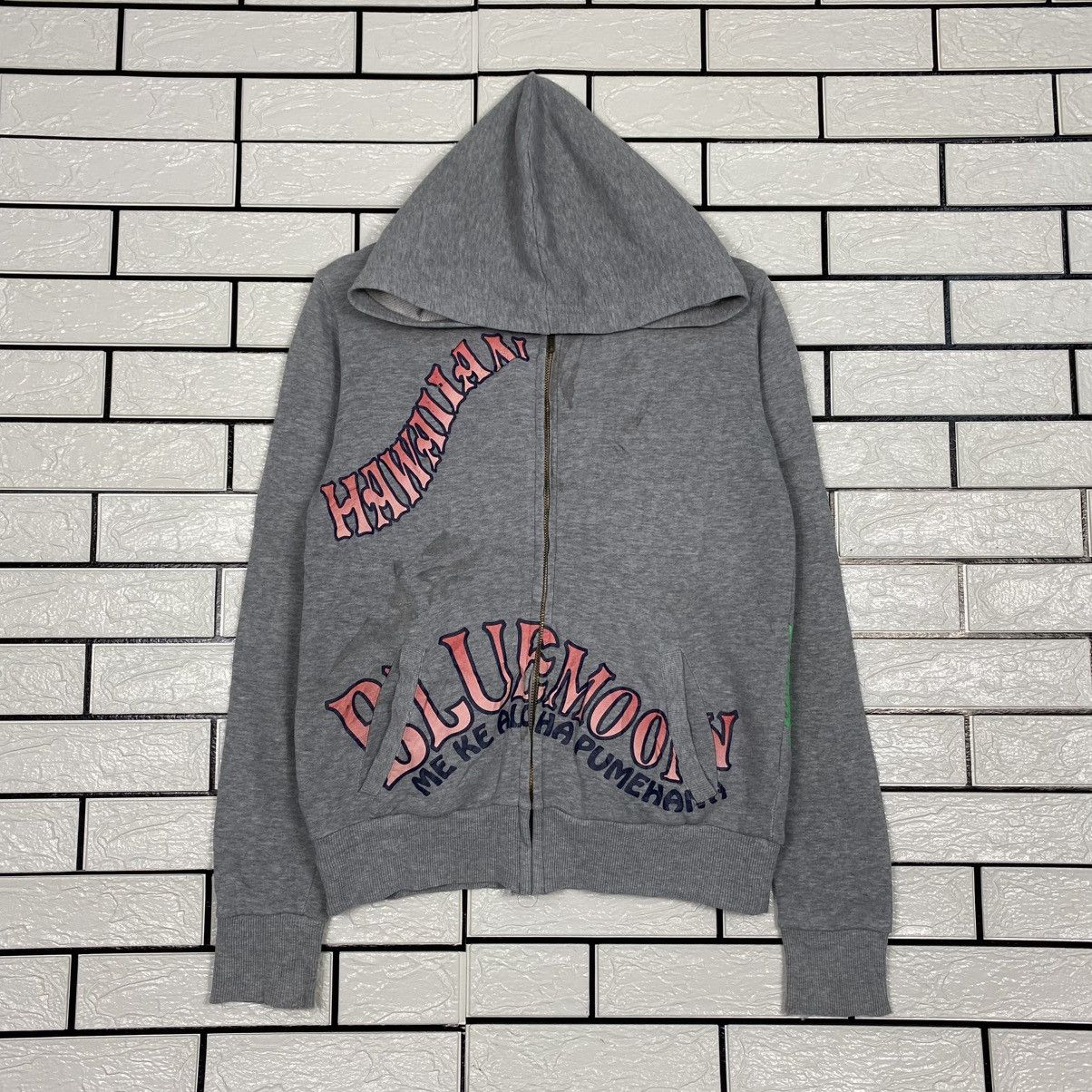 Japanese Brand 📌Vintage Zipper Sweater Hawaiian Blue Moon Big Logo Size US M / EU 48-50 / 2 - 3 Thumbnail