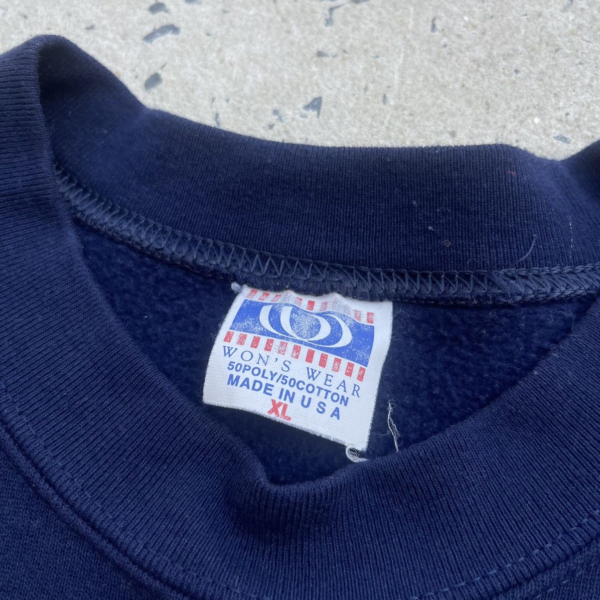 Vintage Vintage 90s WON’S WEAR Navy Blank Crewneck Sweatshirt Size US XL / EU 56 / 4 - 3 Thumbnail