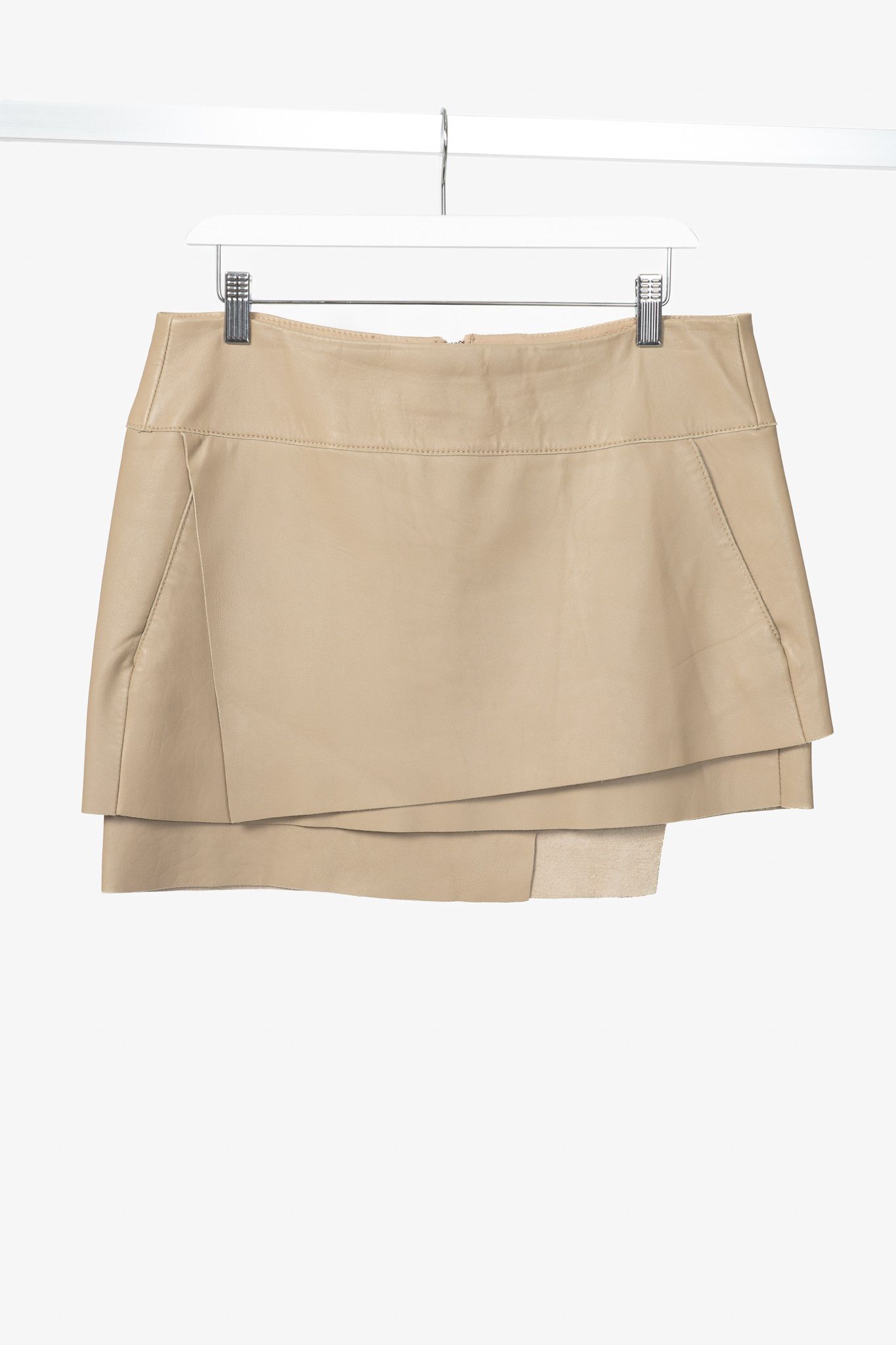 Helmut Lang Helmut Lang AW14 Field Petal Leather Asymmetrical Mini Skirt Size 28" / US 6 / IT 42 - 1 Thumbnail