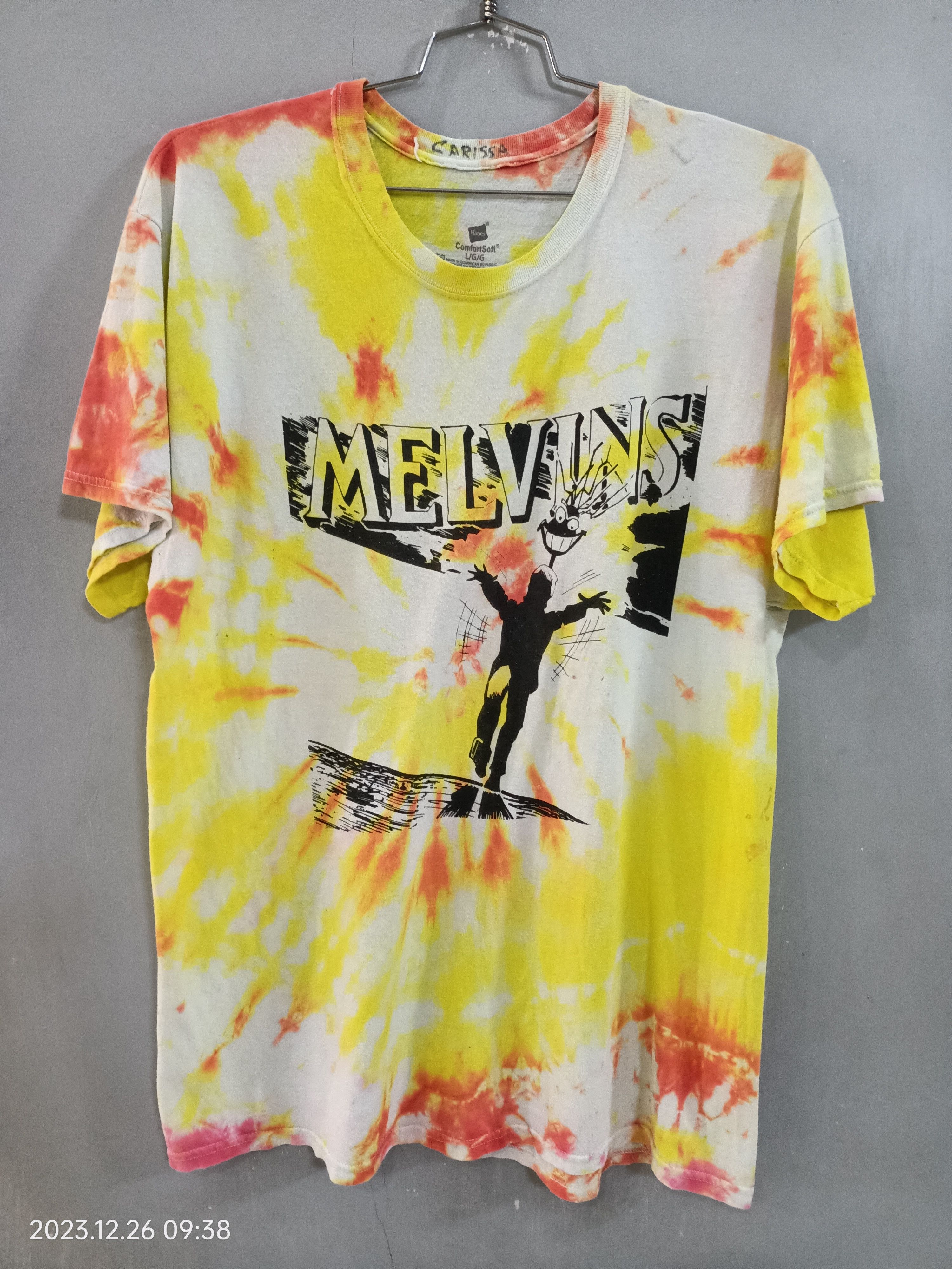 image of Band Tees Melvins Shirt Bootleg in Tie Dye, Men's (Size Large)