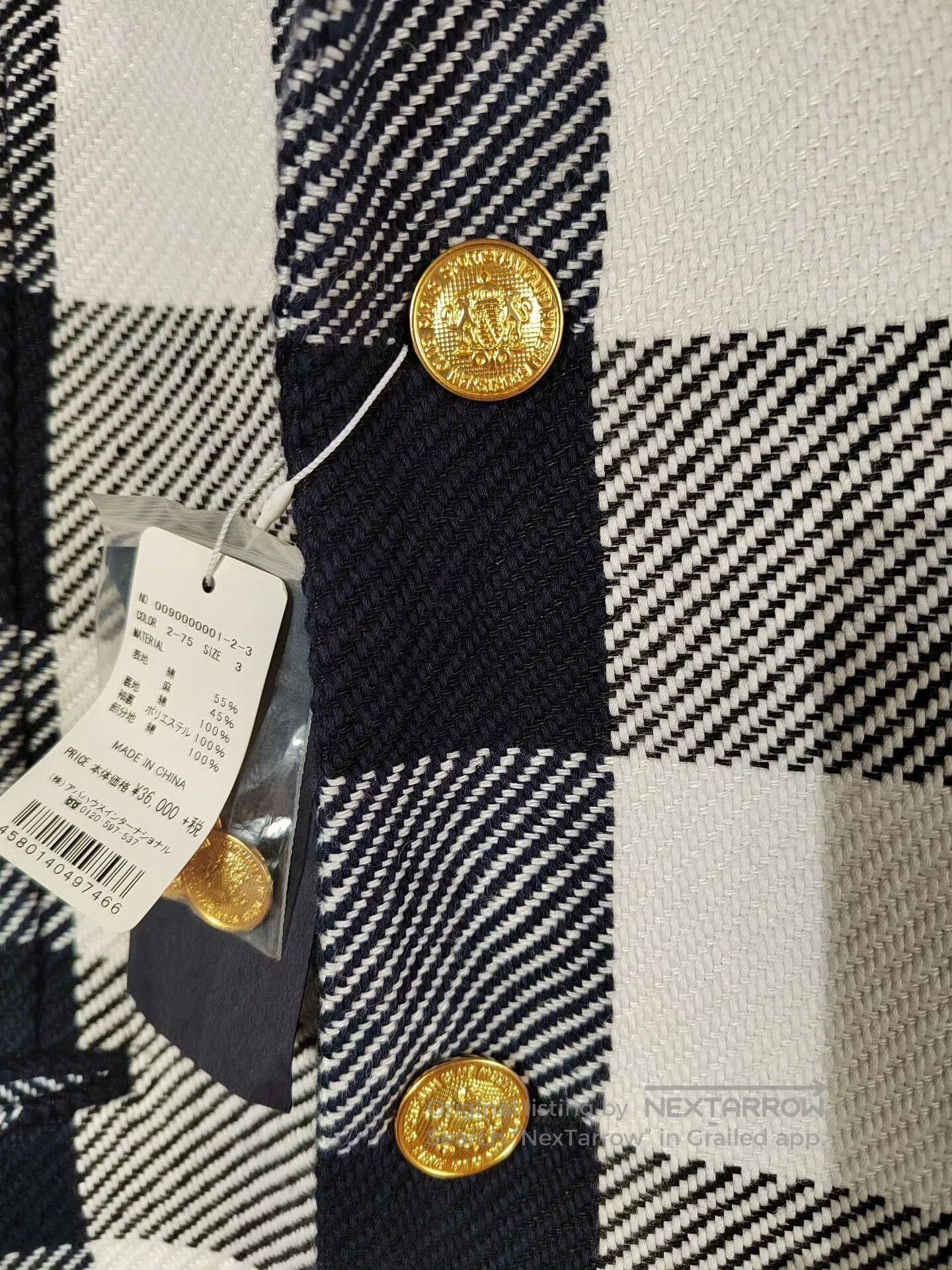 ABAHOUSE ABAHOUSE Blue and White Check Blazer. Size US L / EU 52-54 / 3 - 4 Thumbnail