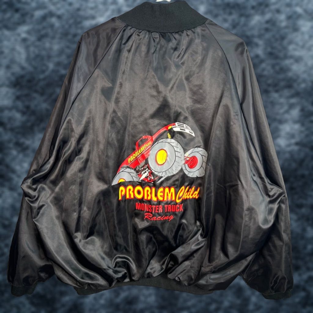 Vintage VINTAGE ASW Jackets Black Satin Varsity Jacket 3XL Mens Monster Truck Racing Size US XXL / EU 58 / 5 - 1 Thumbnail
