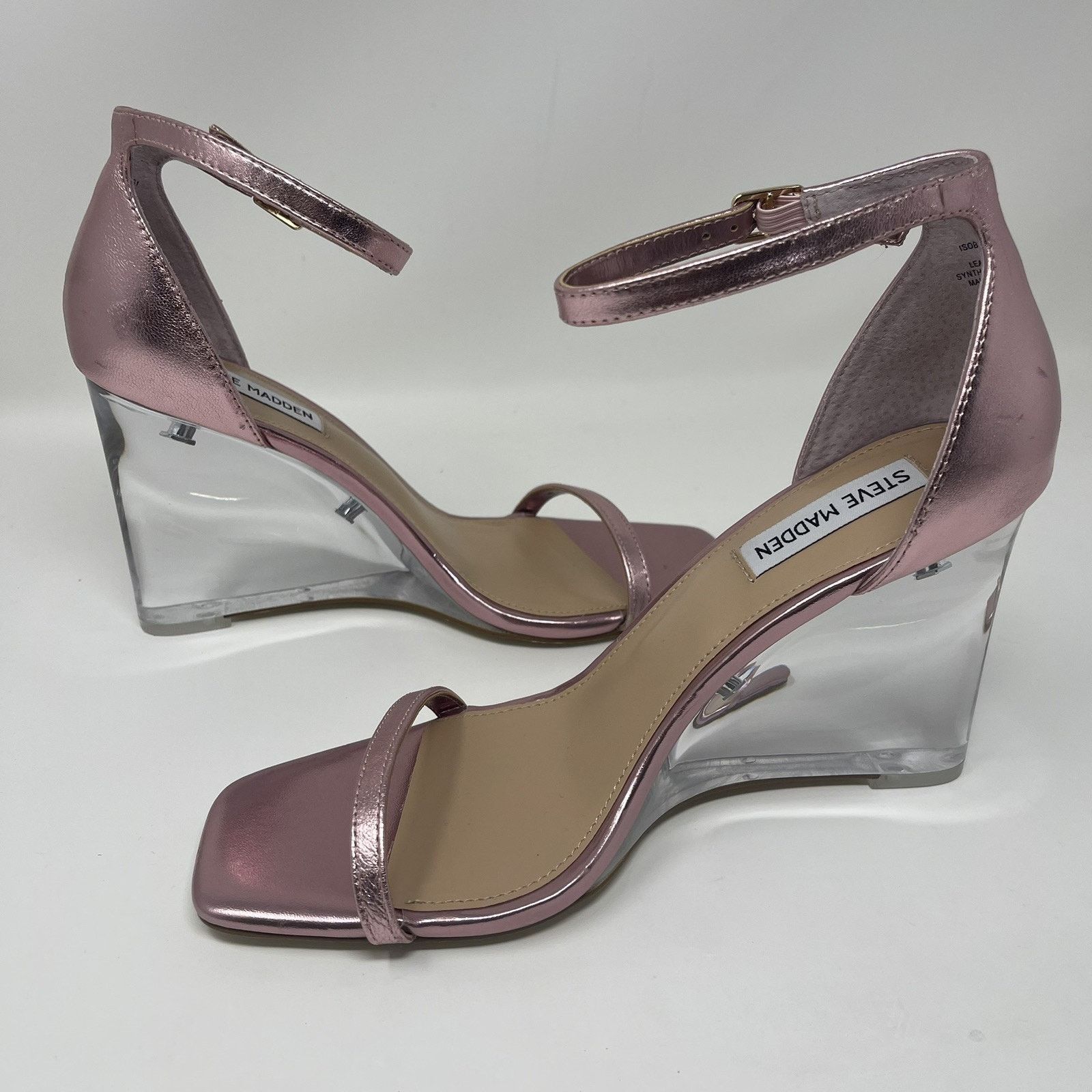 Steve Madden Steven Madden Isobel Sandals 10M Pink Metallic Clear Wedge Size US 10 / IT 40 - 9 Thumbnail