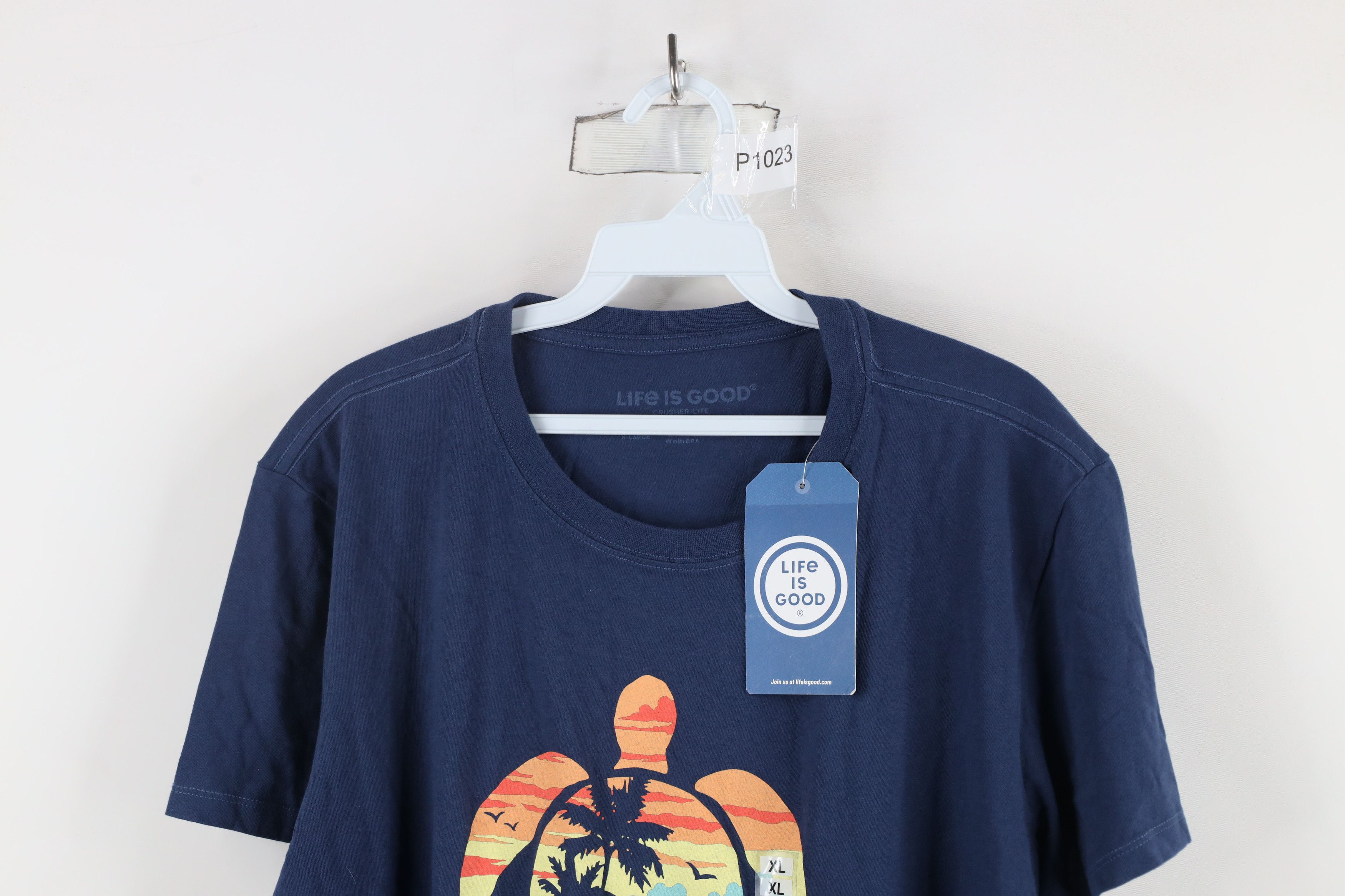 Life is Good × Vintage New Life Is Good Spell Out Sea Turtle Beach T-Shirt Blue Size XL / US 12-14 / IT 48-50 - 2 Thumbnail