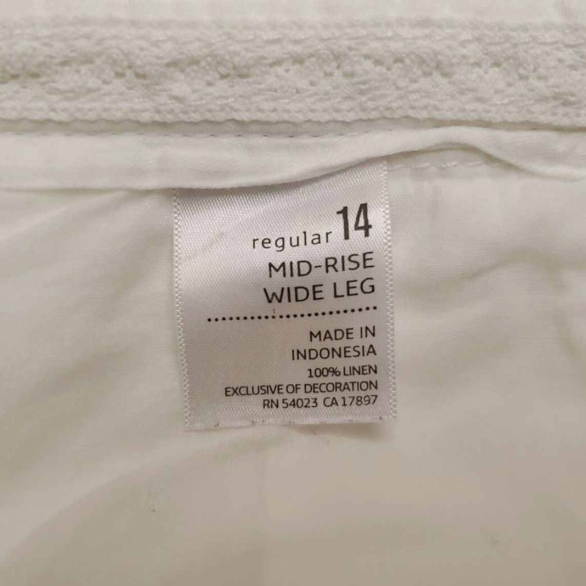Old Navy Old Navy White Linen Wide Leg Pants Women 14 30in Inseam Mid Rise Casual Y2K Retro Modern USA Mens Womens Girls Boys Size 36" / US 14 / IT 50 - 5 Thumbnail