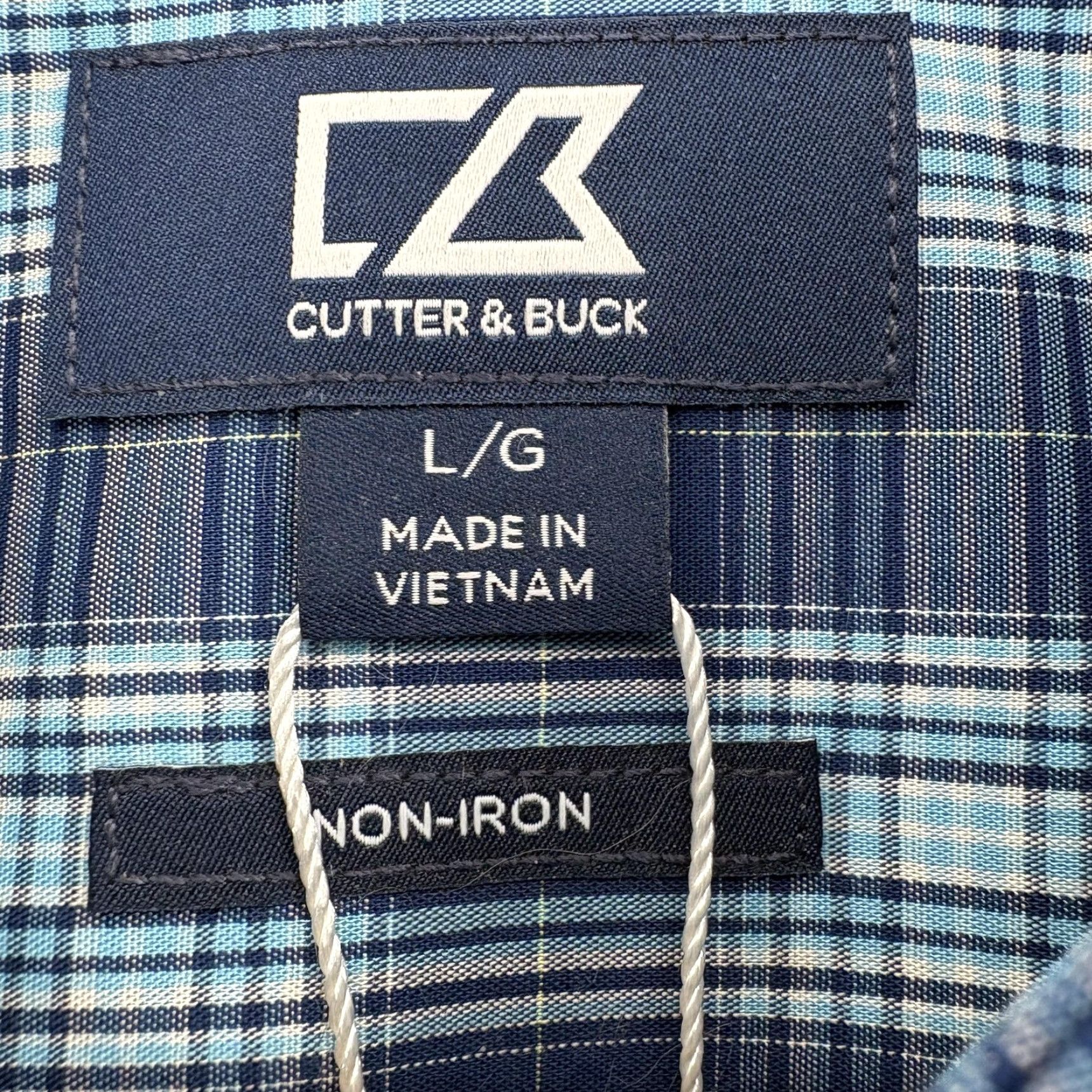 Cutter & Buck Cutter & Buck Shirt Mens L Blue Plaid Short Sleeve Button Front Non-Iron NWT Size US L / EU 52-54 / 3 - 3 Thumbnail