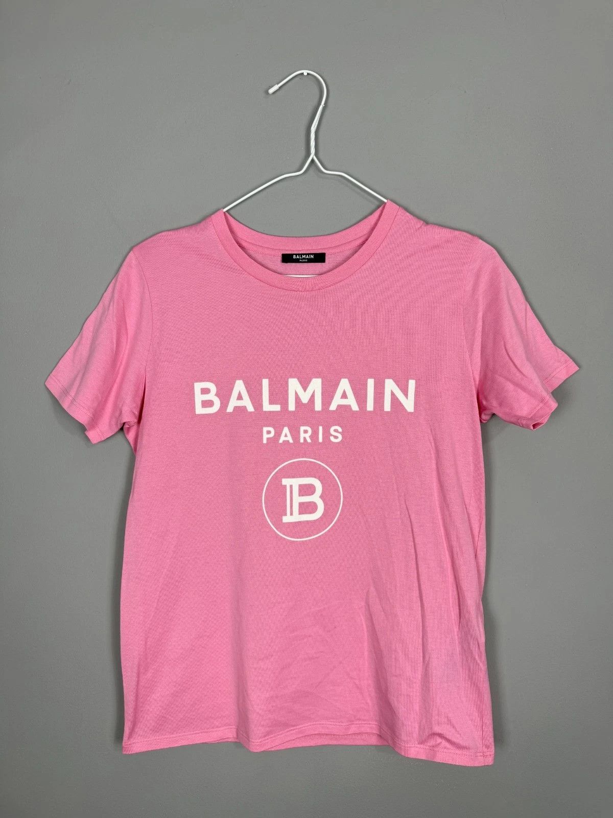 Balmain Balmain Paris Pink Logo T-Shirt Women’s Designer Tee Size XS / US 0-2 / IT 36-38 - 1 Thumbnail