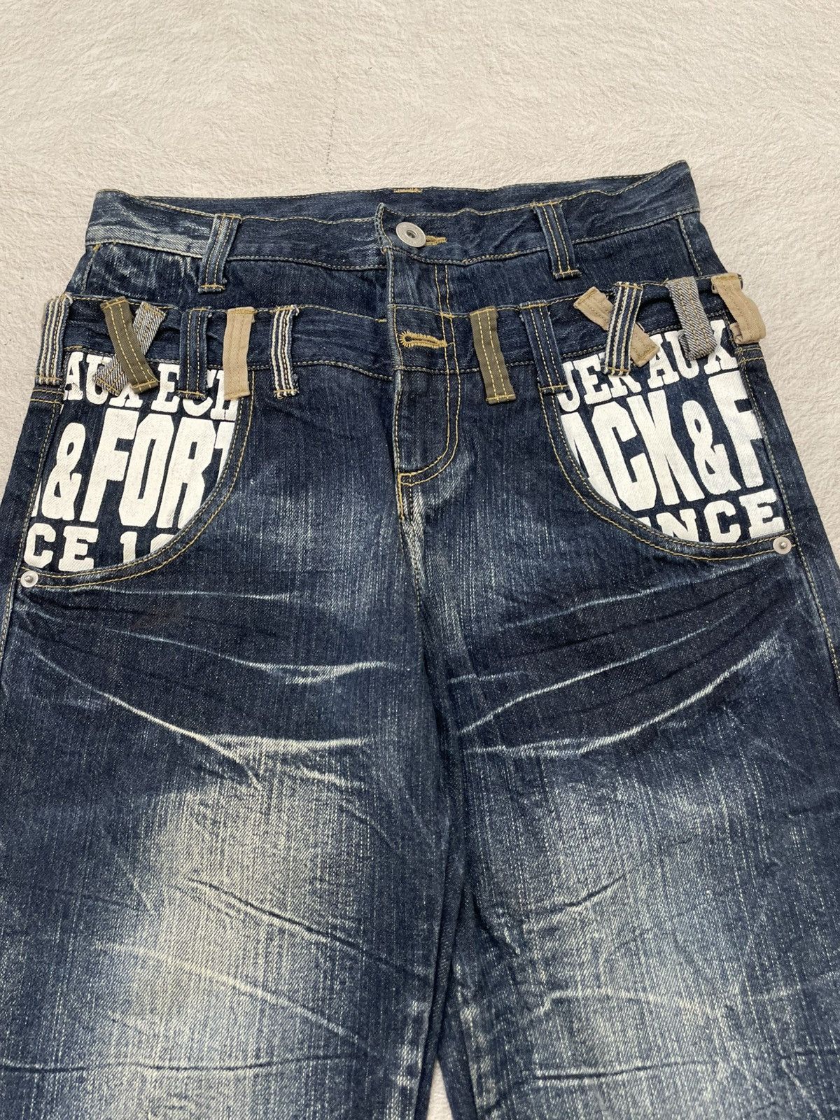 Japanese Brand 2000s Jorts Double Waist Faded Print Y2K Size US 29 - 3 Thumbnail