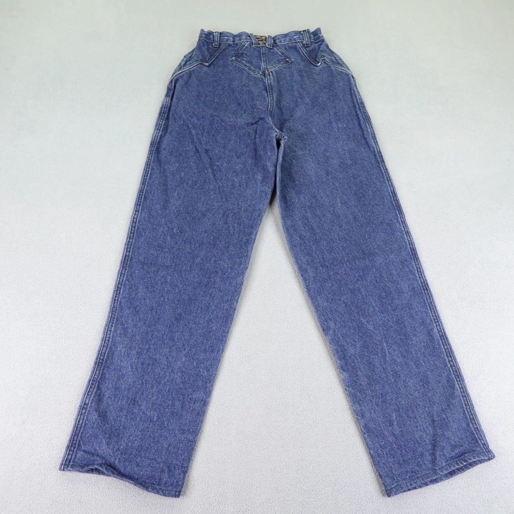 Vintage VINTAGE Blaze Jeans Womens 8 Blue Denim 9/28 High Waist Cowboy Southwestern Western Regular Straight Pockets Button Zip Size 24" / US 00 / IT 34 - 5 Thumbnail
