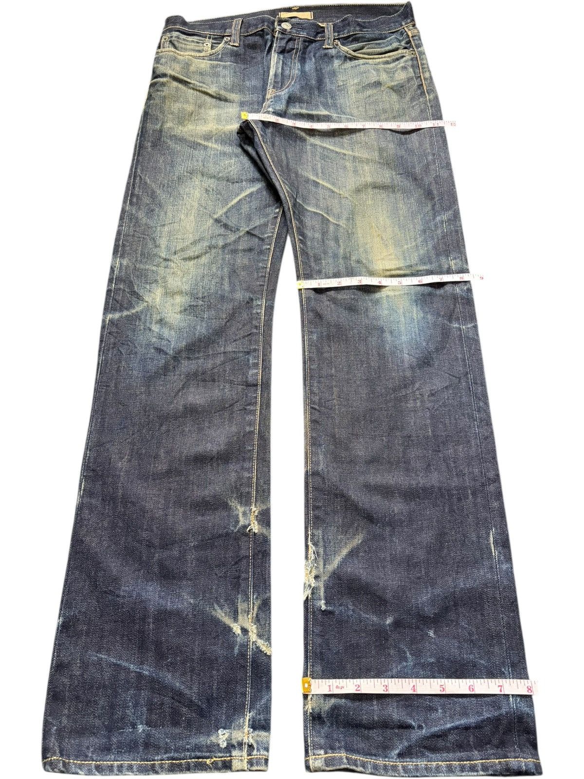 Uniqlo Vintage Japanese Uniqlo Mud Wash Distress Loose Jeans Size US 31 - 8 Thumbnail