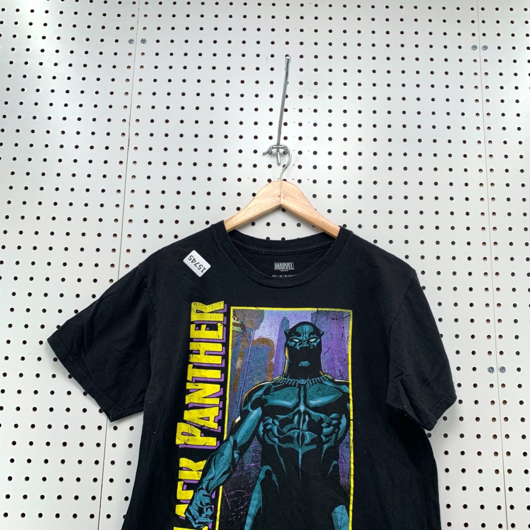 Vintage Marvel Black Panther Medium Adult Shirt Black Short Sleeve Big Graphic Movie Tee Size US M / EU 48-50 / 2 - 2 Thumbnail