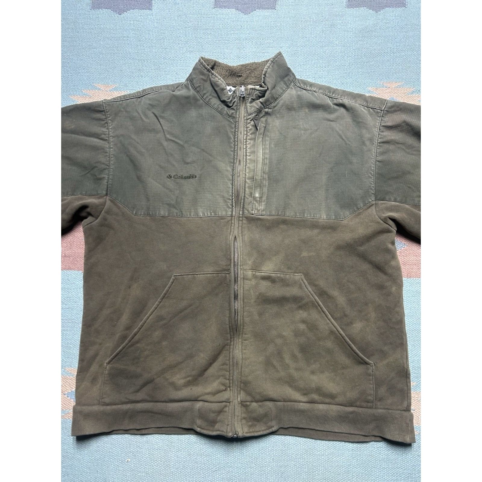 Vintage VINTAGE Columbia Jacket Men L Fleece Lined Green Full Zip Ripstop Sweatshirt Outer Cotton Blend Full Zip Fleece Fool? Size US L / EU 52-54 / 3 - 4 Thumbnail