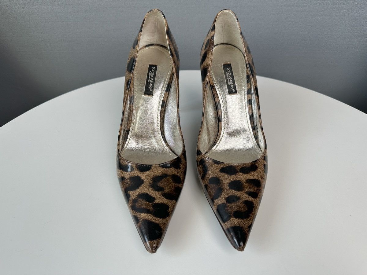 Dolce & Gabbana DOLCE & GABBANA Patent Leather Pumps Leopard Print Heels 37 Size US 7 / IT 37 - 1 Thumbnail