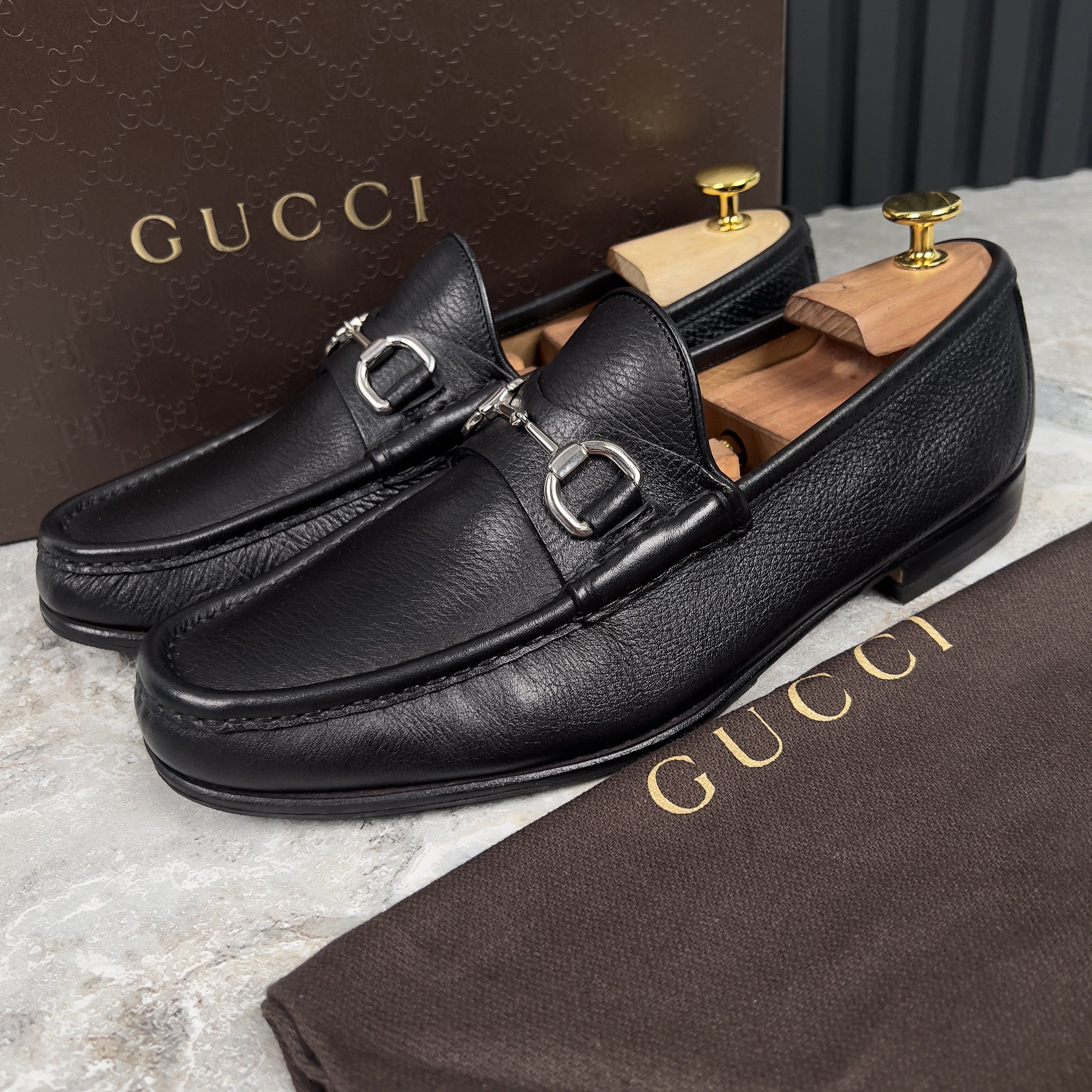 Gucci 1955 Horsebit Loafers Black Grain Leather Size US 8.5 / EU 41-42 - 1 Thumbnail