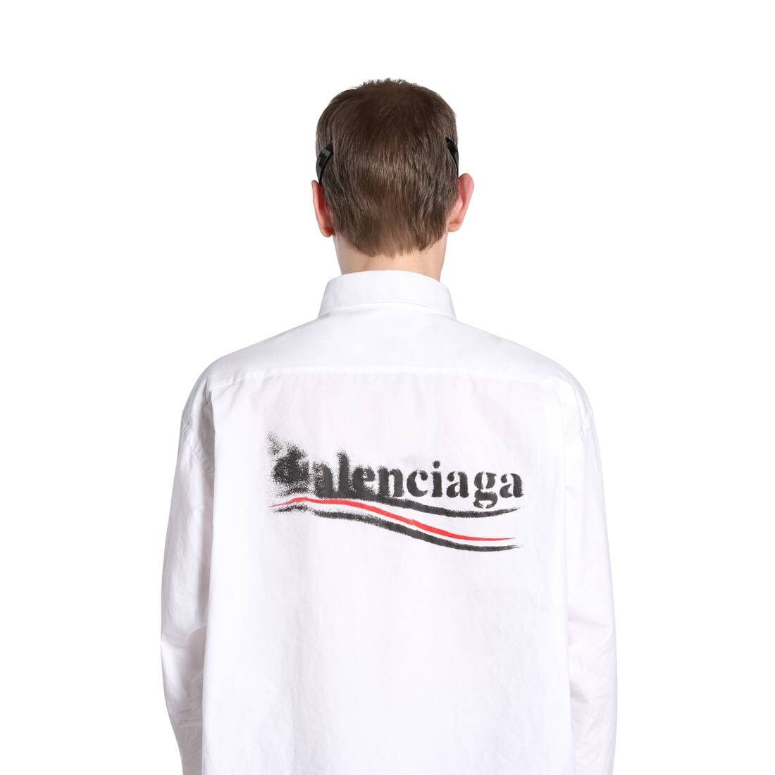 Balenciaga o1srvl11e0825 Political Stencil Shirt Large Fit in White Size US M / EU 48-50 / 2 - 5 Thumbnail