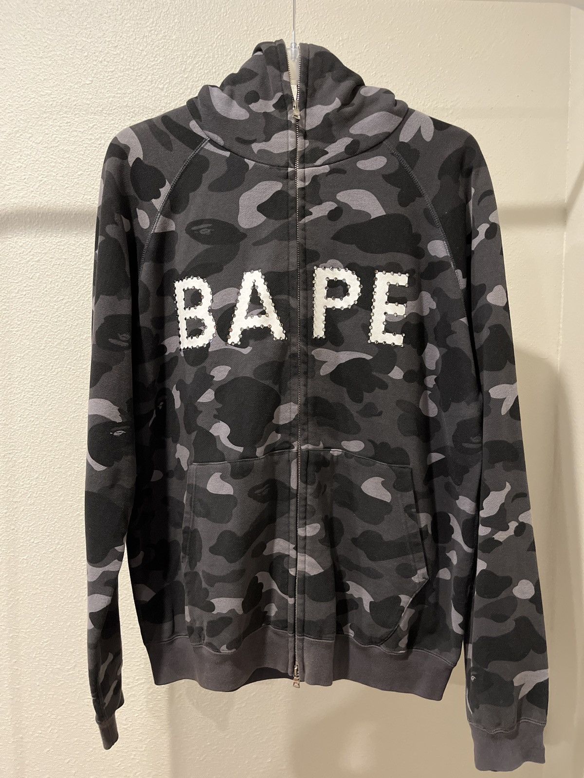 BAPE | Vintage Nigo Era | Swarovski Black 1st Camo Hoodie