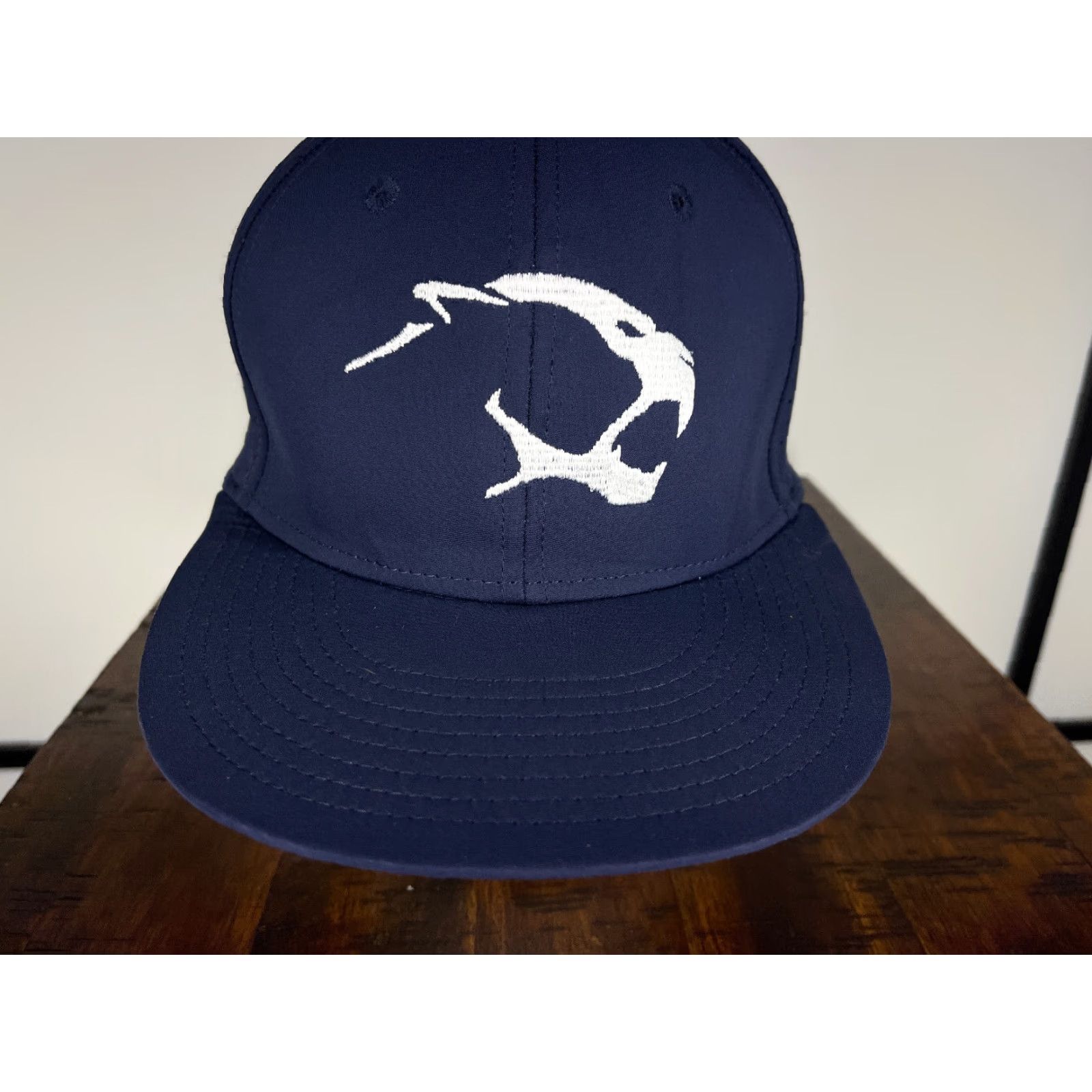 Cougar The Game Cougars Hat Cap Fitted Adult One Size Blue White Polyester Spandex Knit Baseball Cap Logo School Mens Size ONE SIZE - 3 Thumbnail