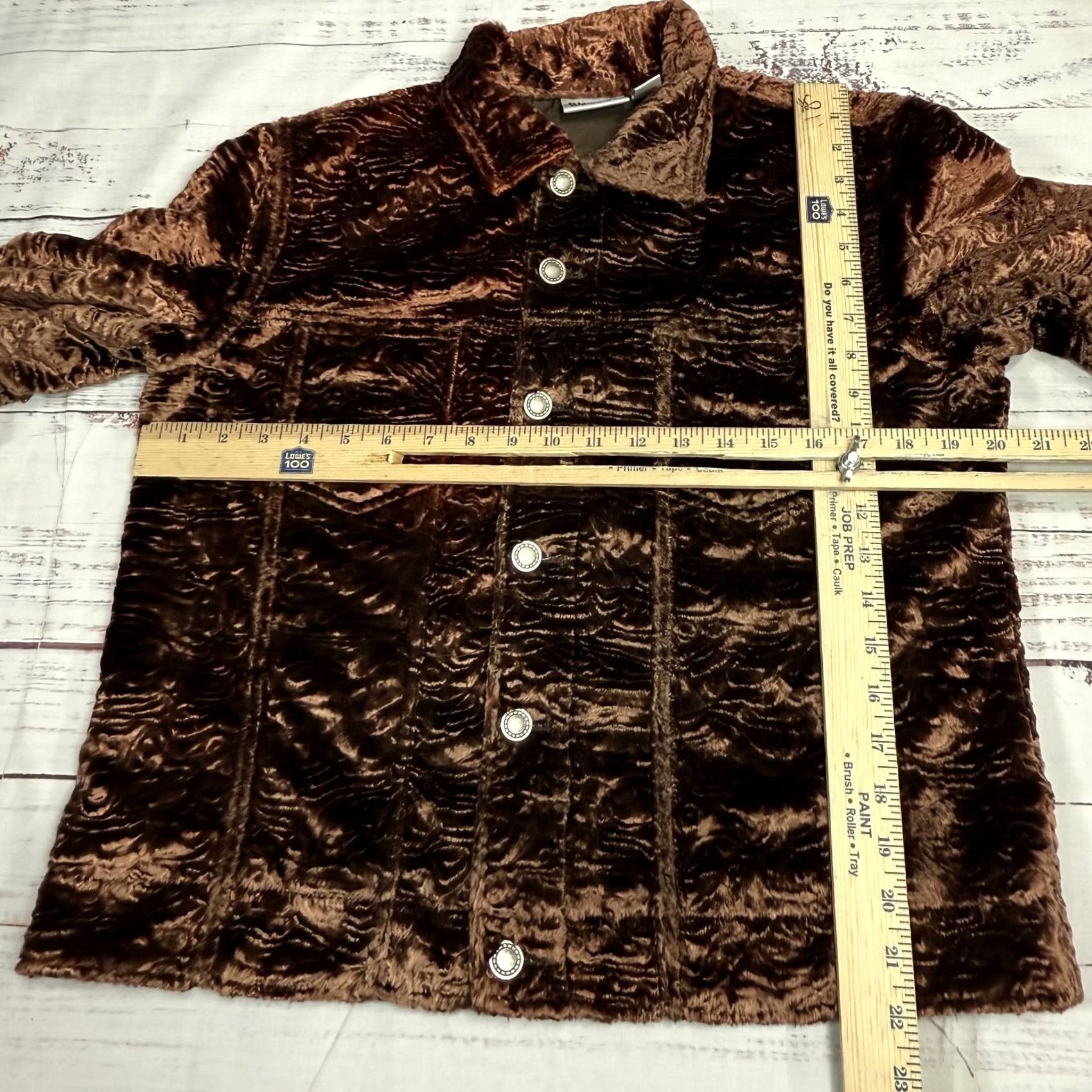 Vintage Chicos Orange Brown Faux Fur Jacket Blazer Silk Lined Button Front Sz 1 Women’s JackeT, Designer, Basic Jacket, Lined, Size 1, Orange brown, Button Size XS / US 0-2 / IT 36-38 - 2 Thumbnail