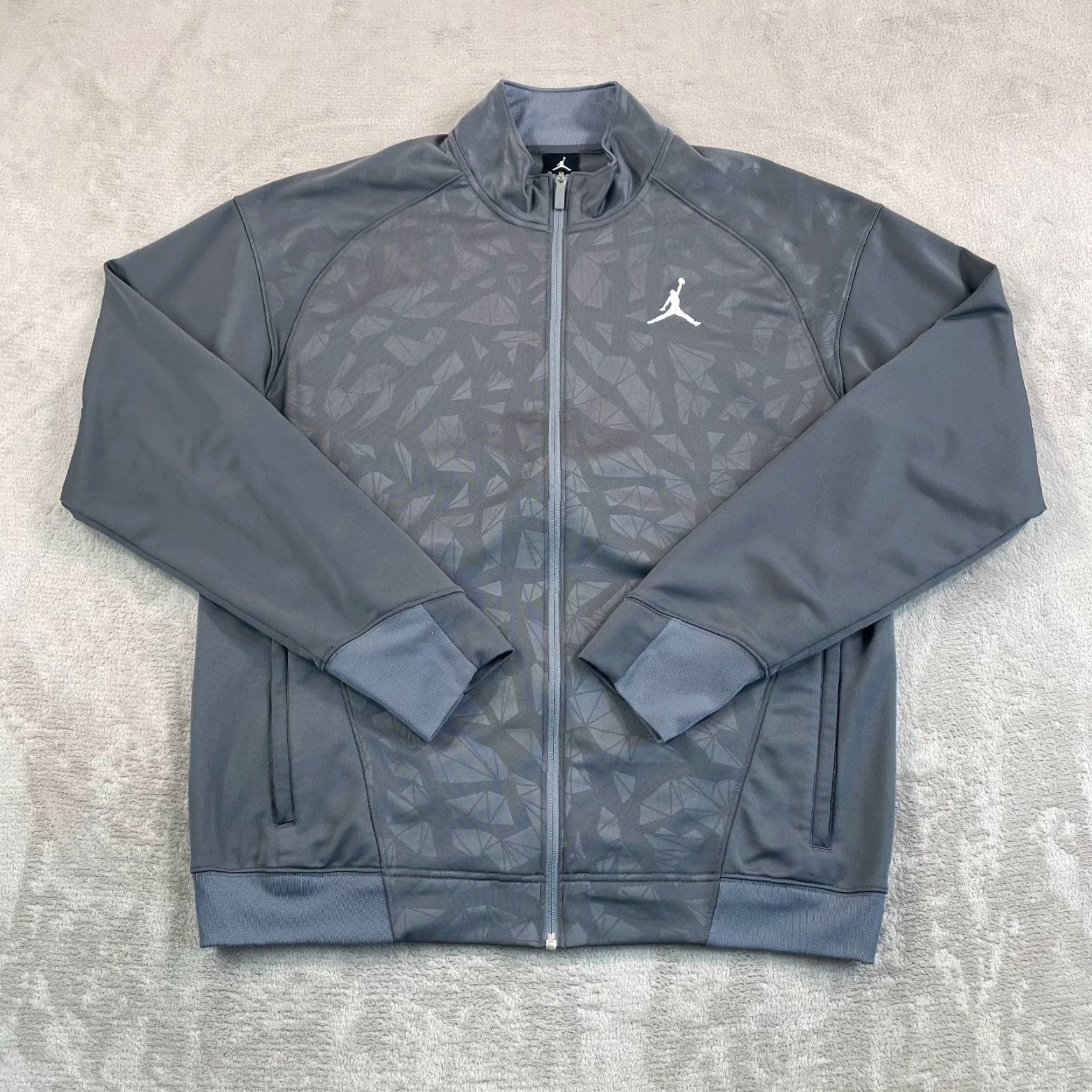 Nike Nike Jordan Flight Track Jacket Men XL Grey Full Zip Jumpman Logo Geometric Ventilated Pockets All Seasons Size US XL / EU 56 / 4 - 4 Thumbnail