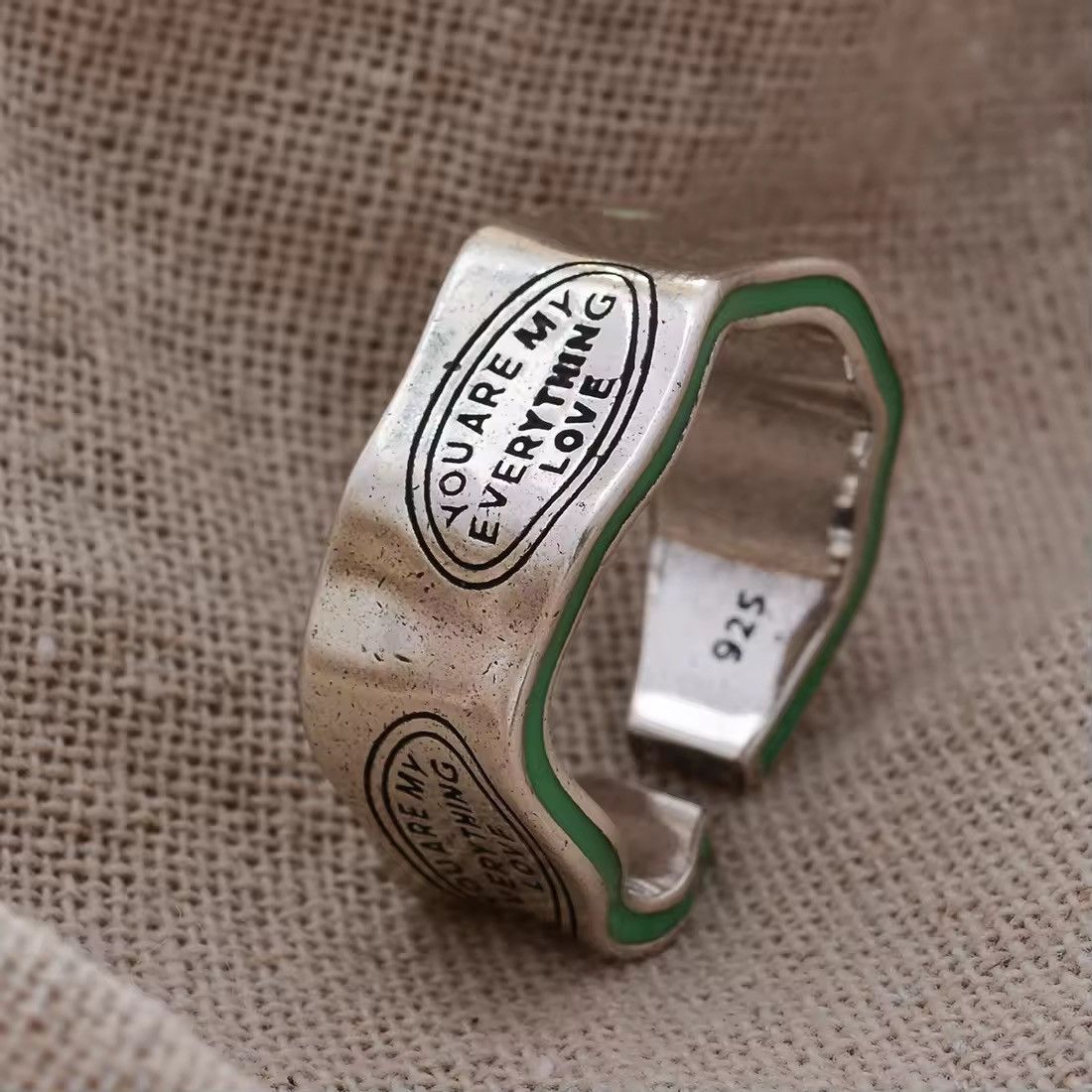 Jewelry Adjustable You R My Everything Ring in Silver, Men's