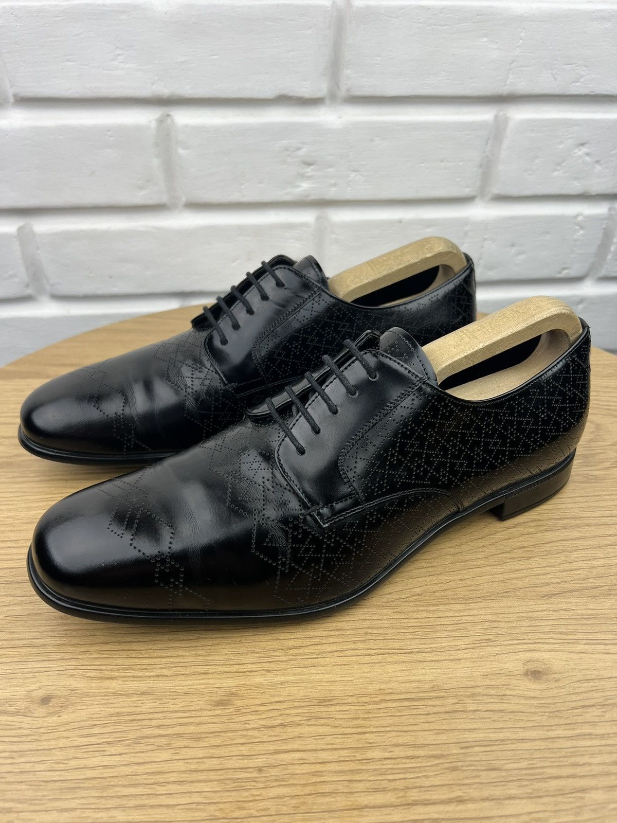 Prada PRADA MILANO Derby Leather Shoes Pattern Black Men’s Size US 8.5 / EU 41-42 - 1 Thumbnail
