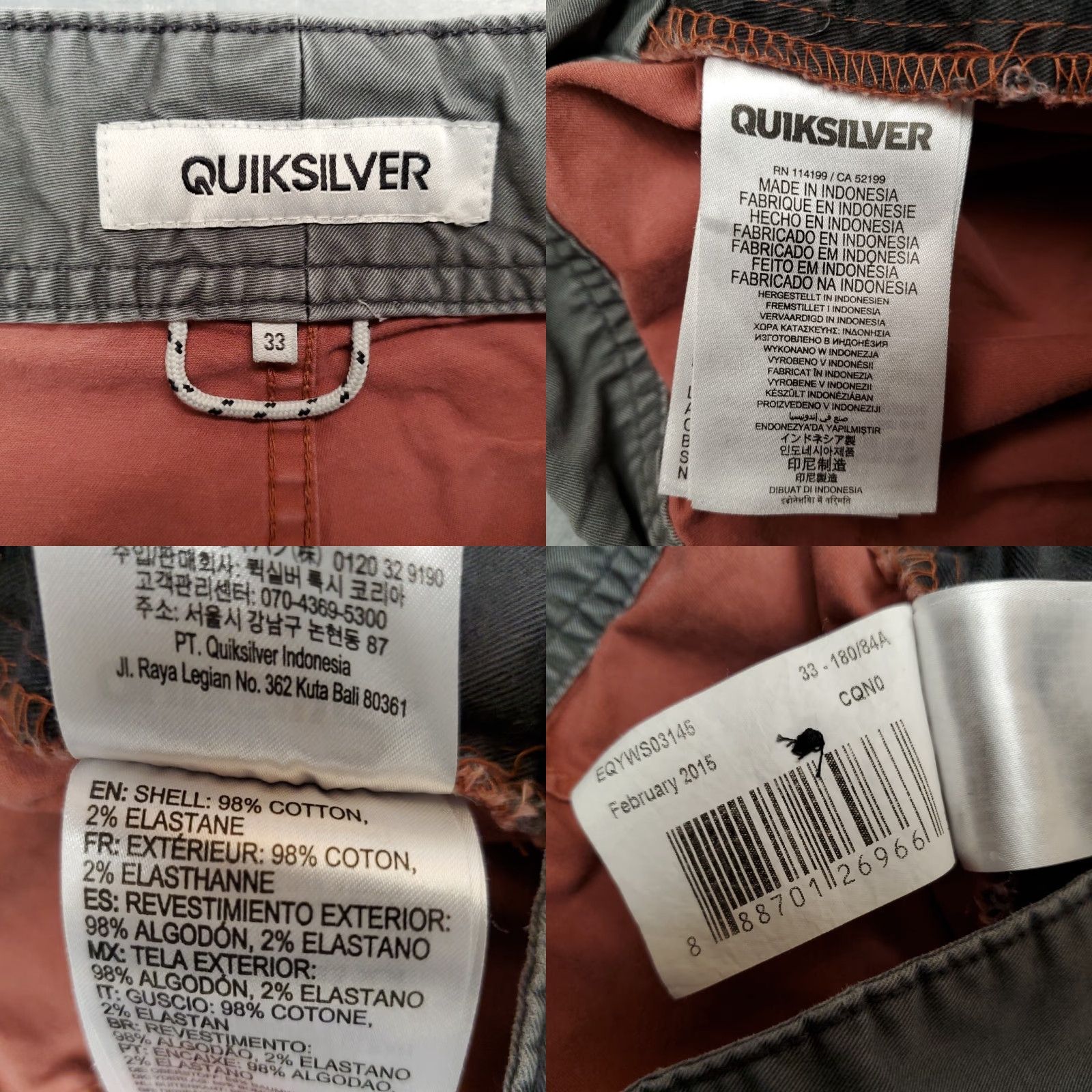 Quiksilver Quiksilver Shorts Mens 33 Red Drawstring Adjustable Waist Twill Outdoor Skate Bermuda Twill Casual Men Red 90s Size US 33 - 8 Thumbnail