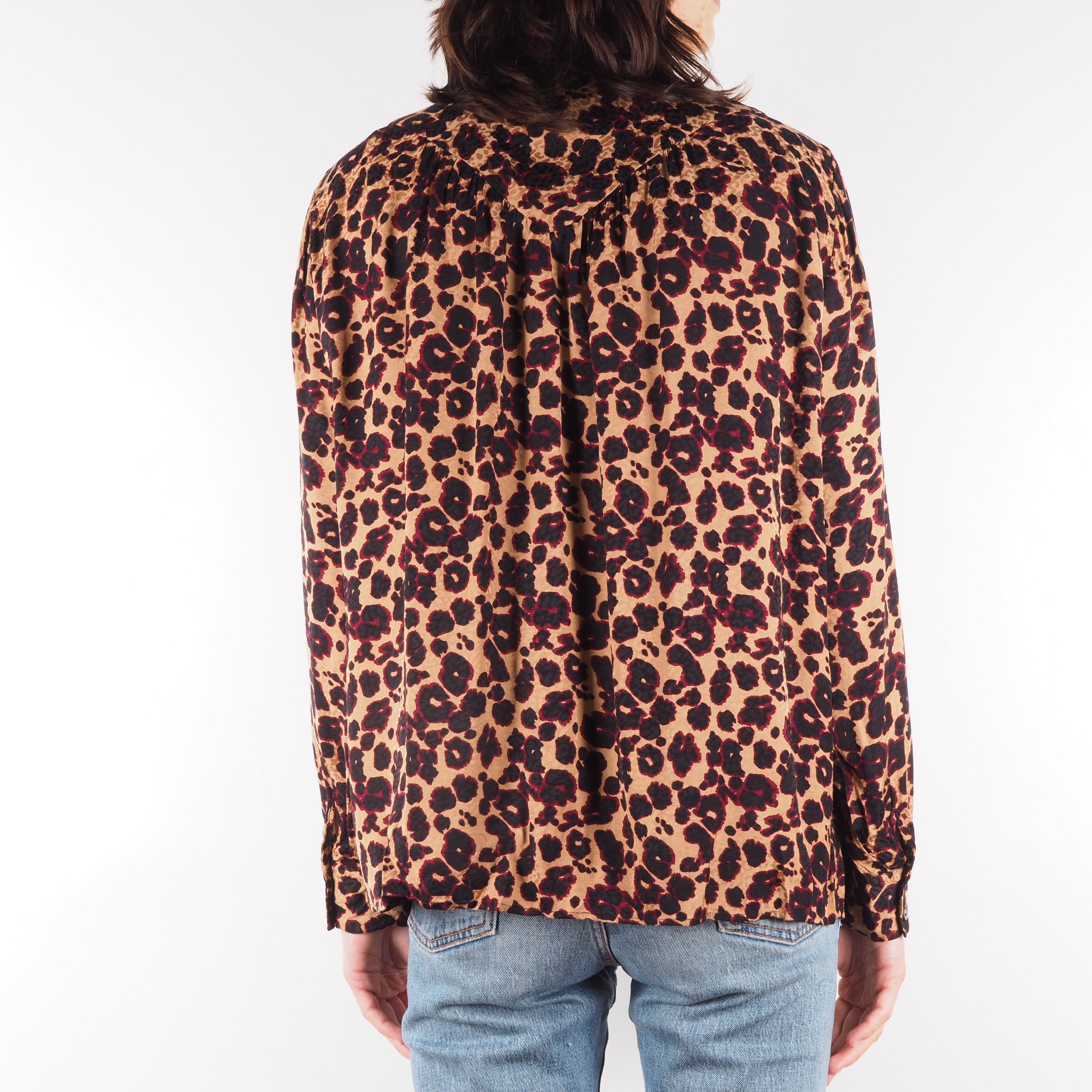 ba&sh Ba&sh Tim Animal Print Long Sleeve Blouse Shirt Size M / US 6-8 / IT 42-44 - 2 Thumbnail