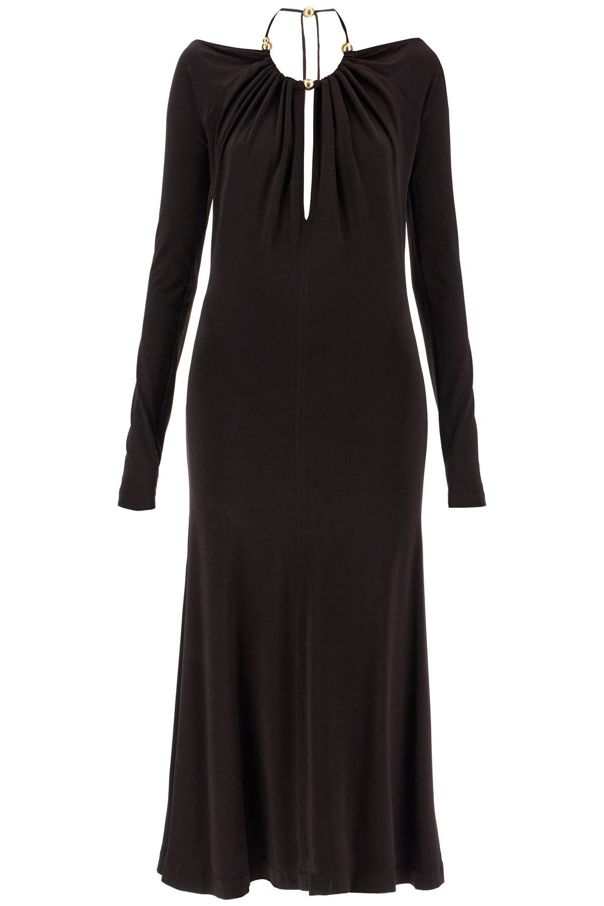 Salvatore Ferragamo FERRAGAMO "Jersey Dress With Pearl Embell Size S / US 4 / IT 40 - 1 Thumbnail