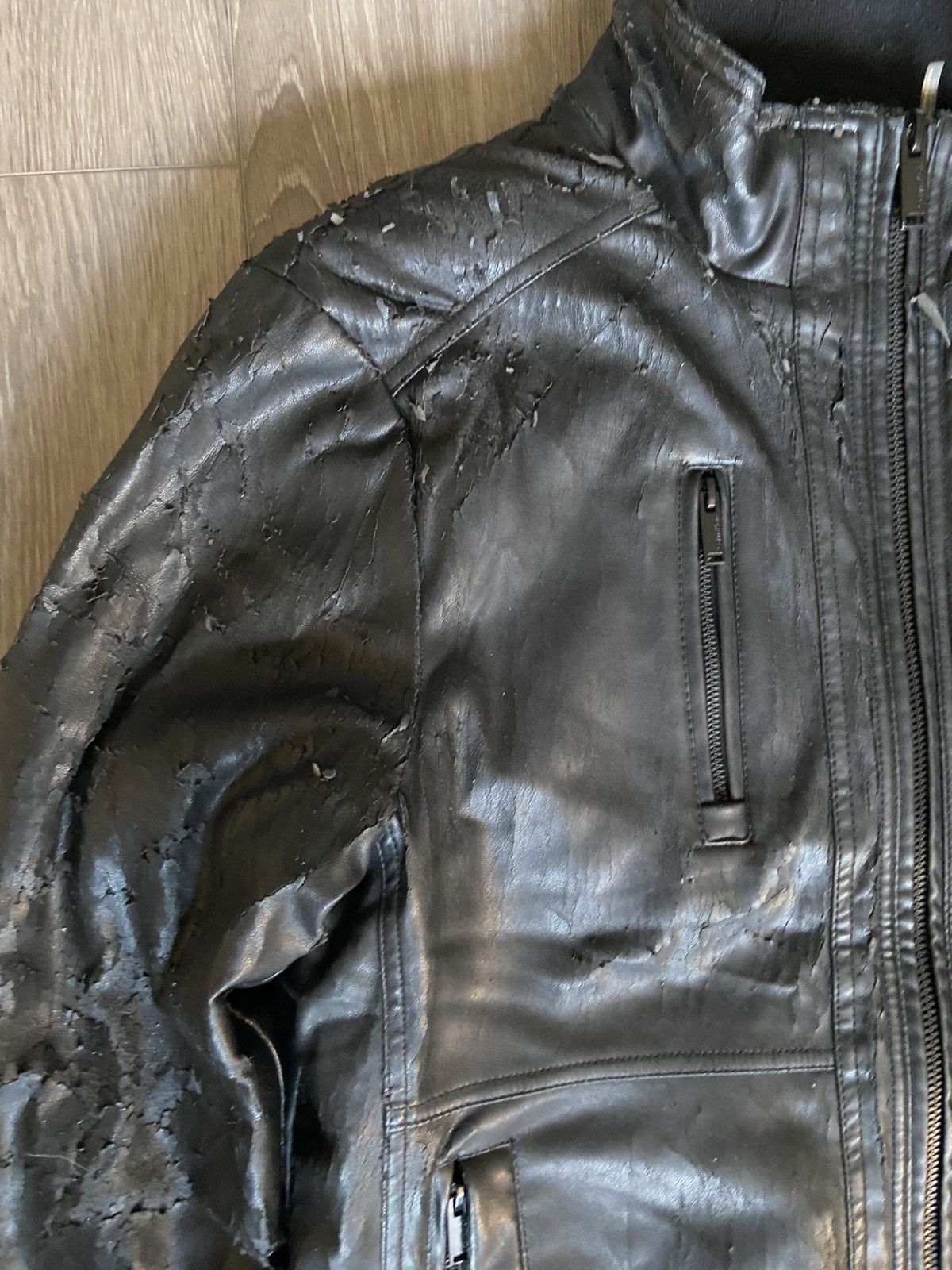 Calvin Klein Calvin Klein Black Leather Jacket/Coat Size US M / EU 48-50 / 2 - 2 Thumbnail