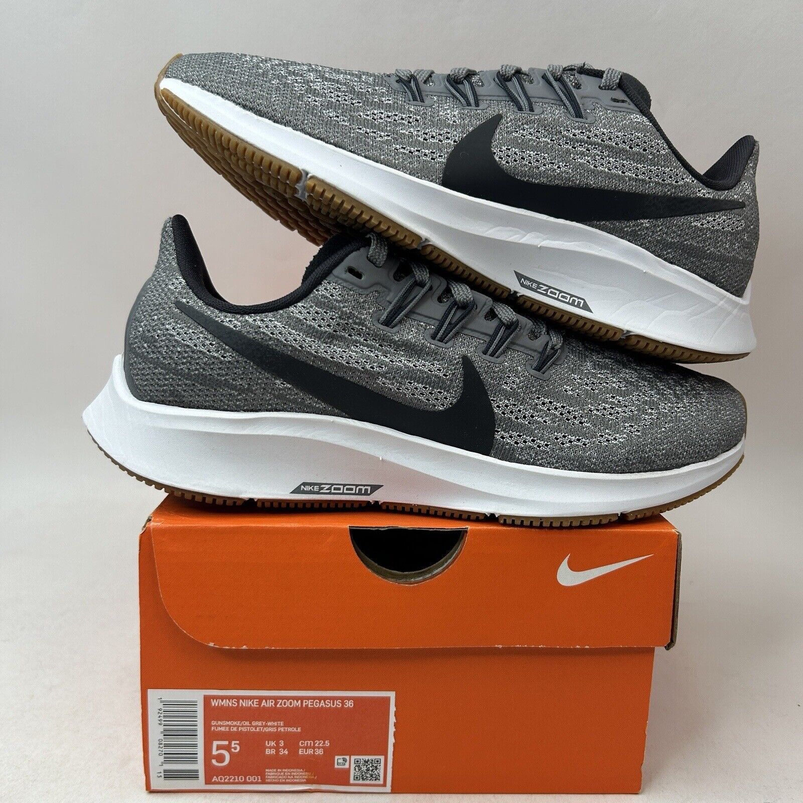 Nike Nike Air Zoom Pegasus 36 WMNS “Gunsmoke Grey” 2024 Size US 5.5 / IT 35.5 - 1 Thumbnail