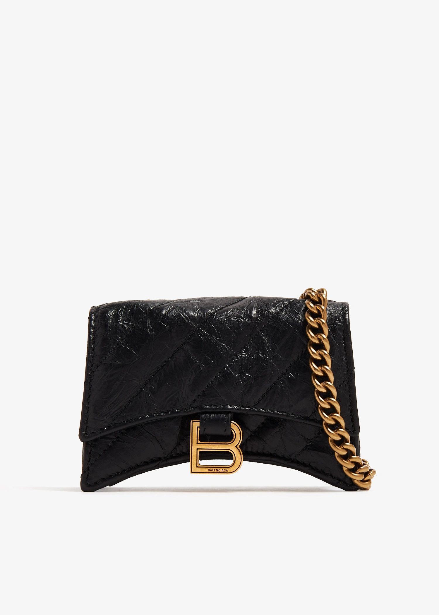 Balenciaga o1srvl11e0426 Size: OS / Crush Chain Mini Bag in Black Size ONE SIZE - 1 Thumbnail